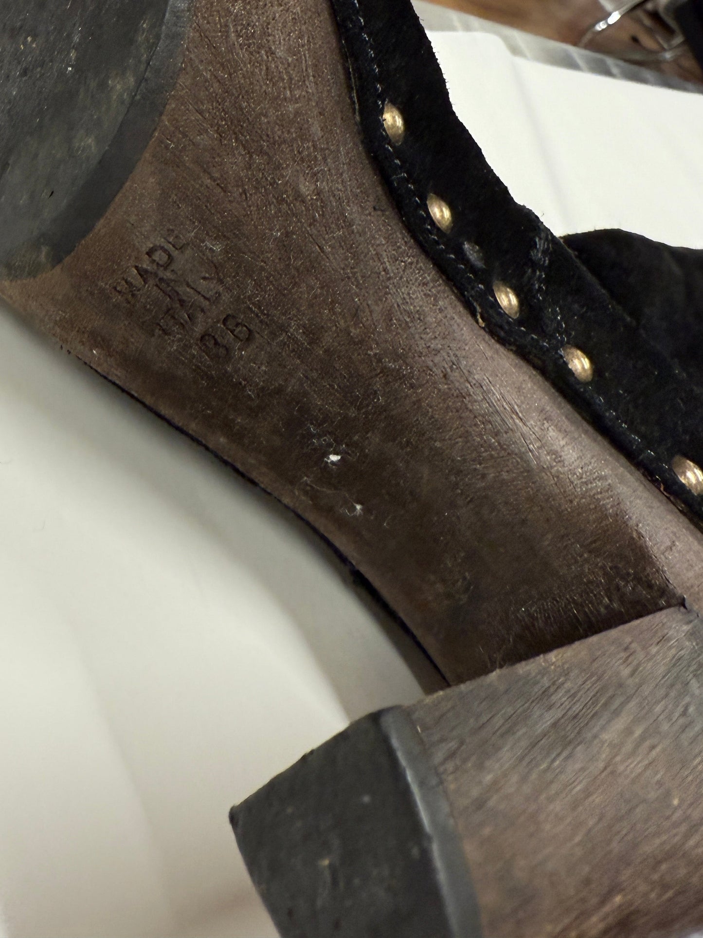 Dolce & Gabbana D&G Suede Studded Heeled Boots Early 2000s