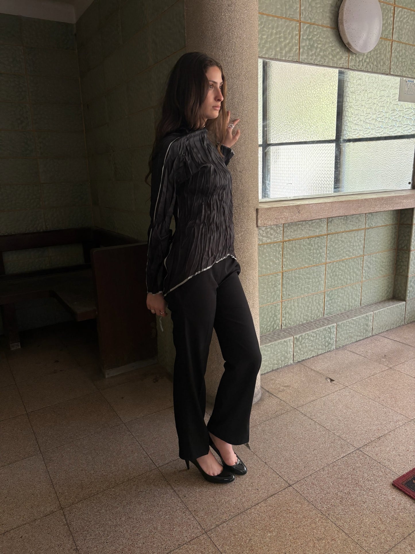 Issey Miyake A-POC Sheer Crinkle Top