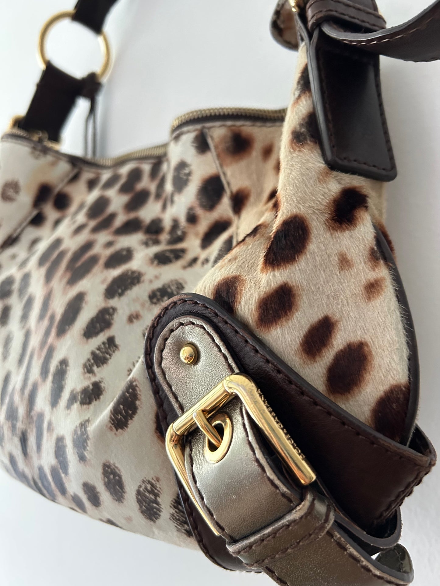 DOLCE & GABBANA vintage pony fur leopard bag