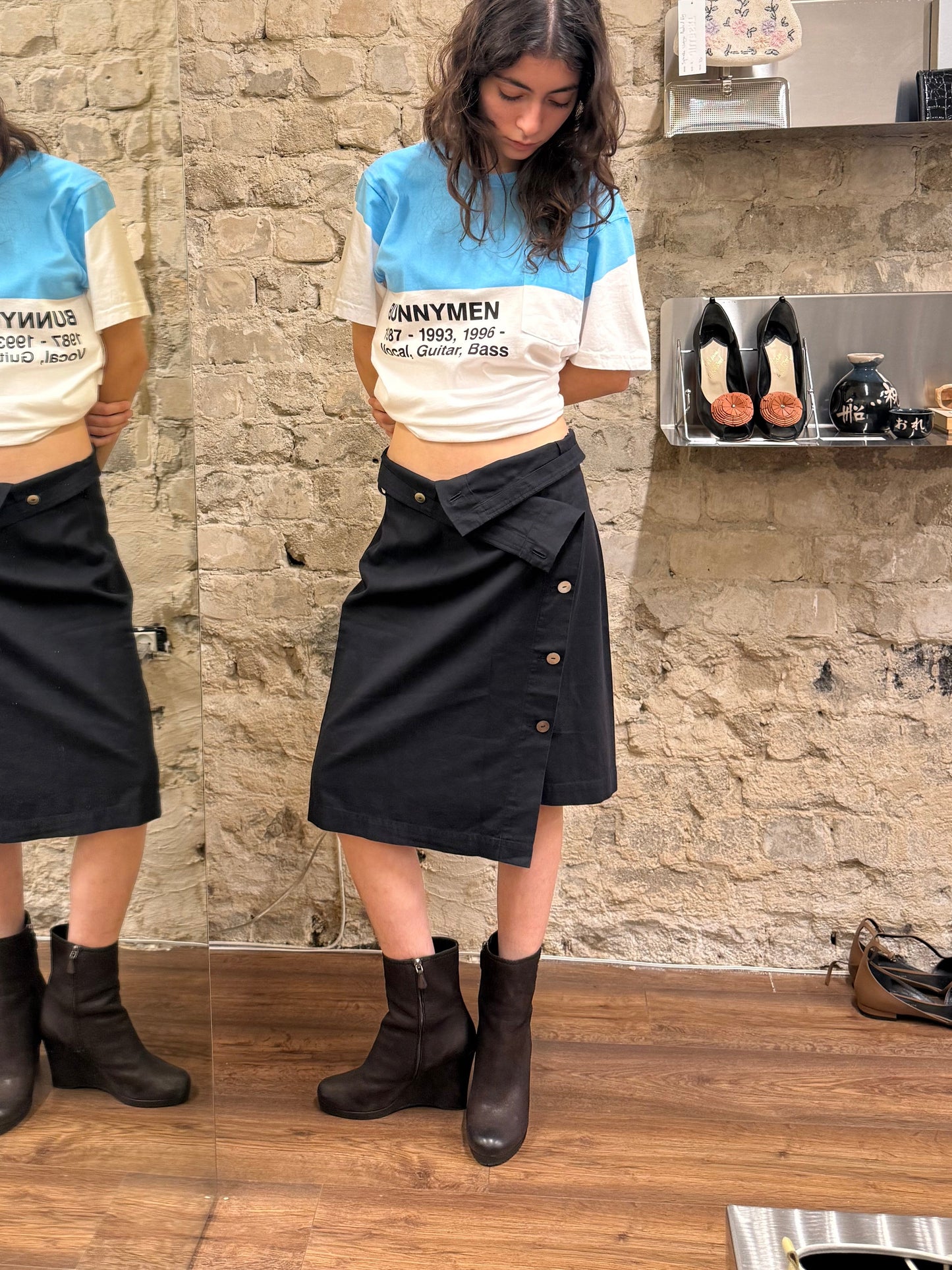 Comme des Garçons — wrap button skirt
