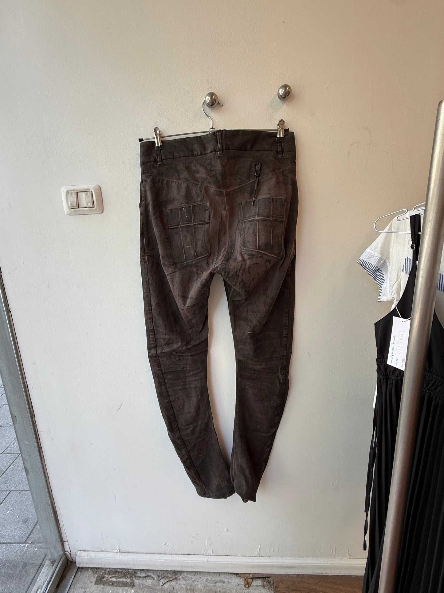 Boris Bidjan Saberi Hand Treated Oil Brown Body Molded Pants
