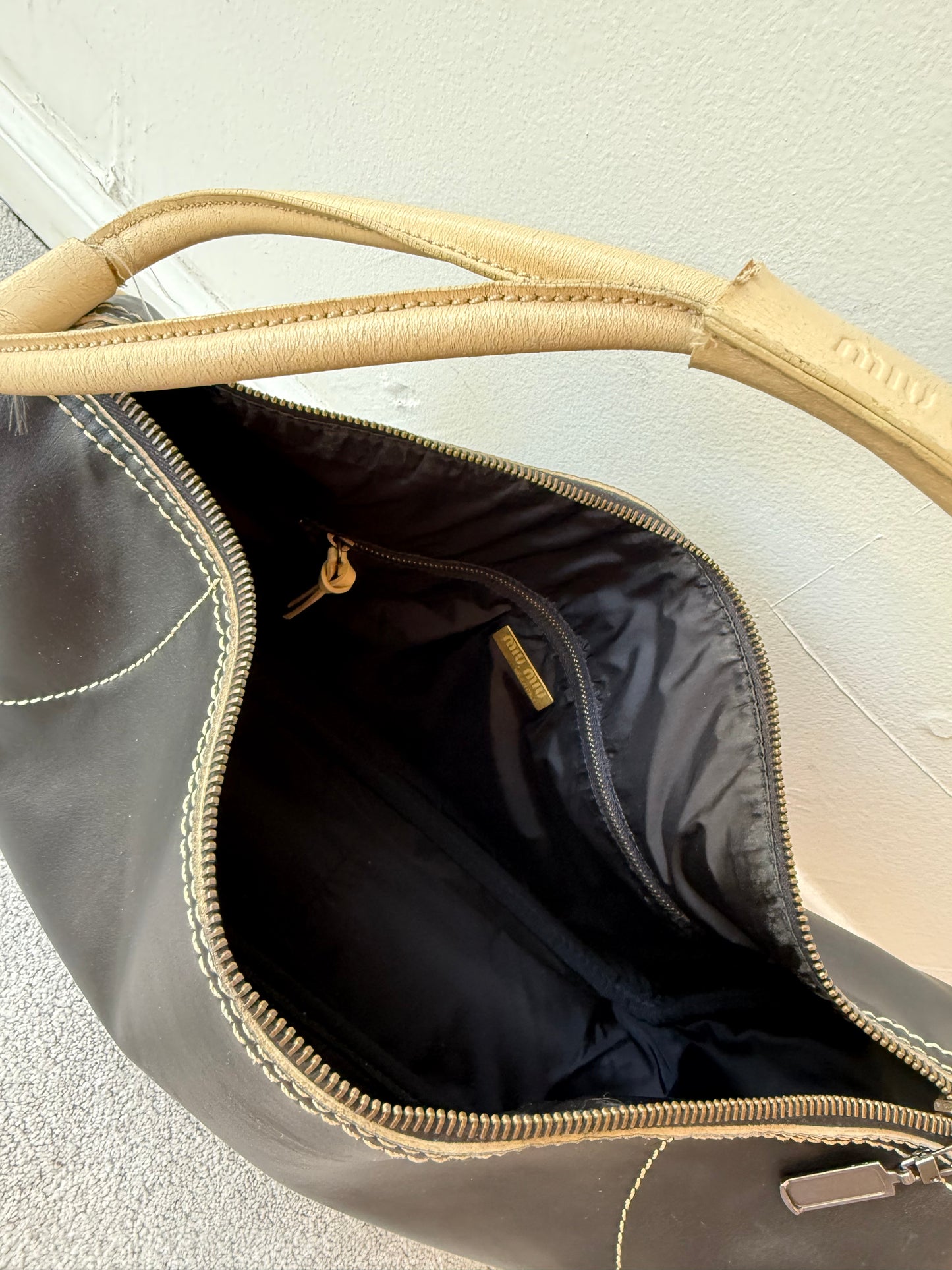 Miu Miu early 2000s leather shoulder bag