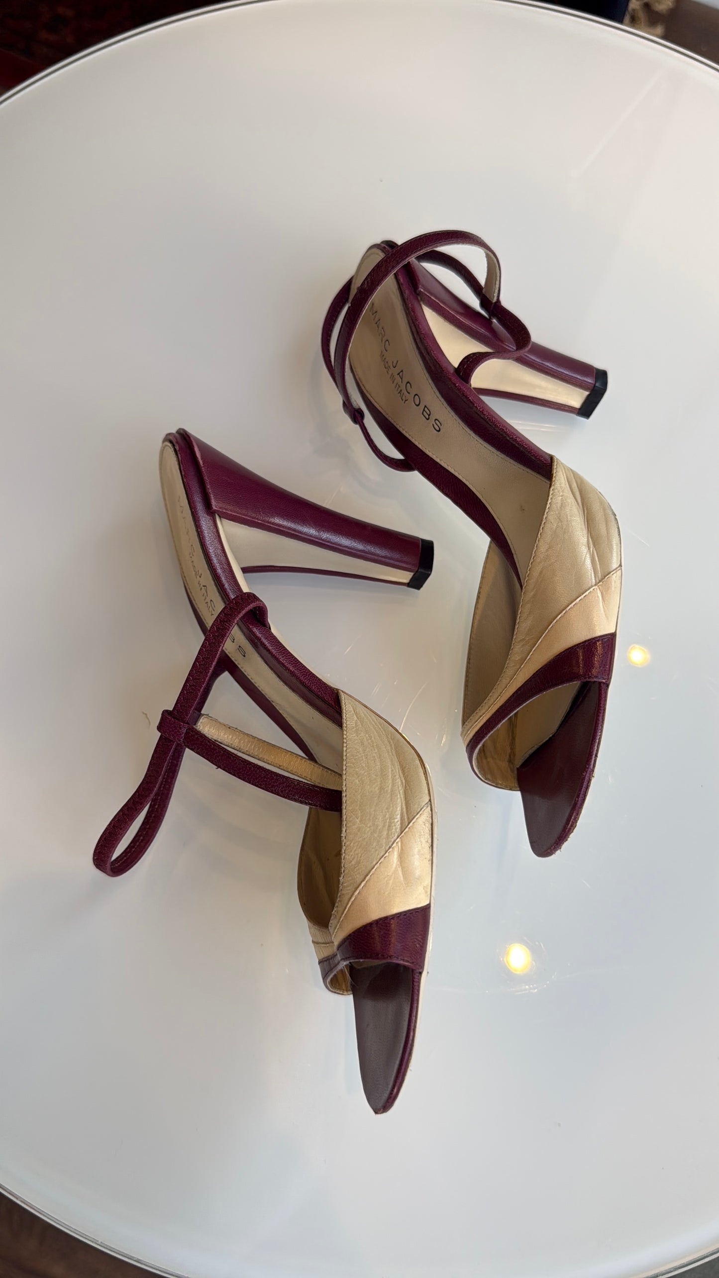 Marc Jacobs Two-Tone Leather Strappy Sandals 2000s
