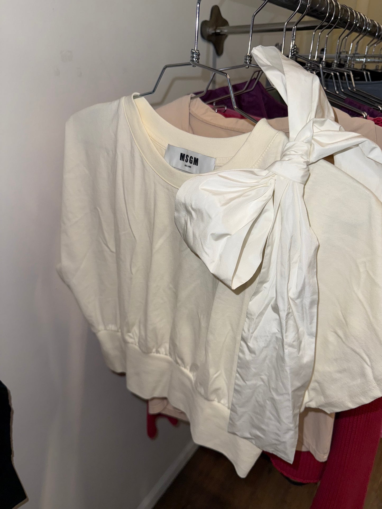 Msgm Bow Cropped Top