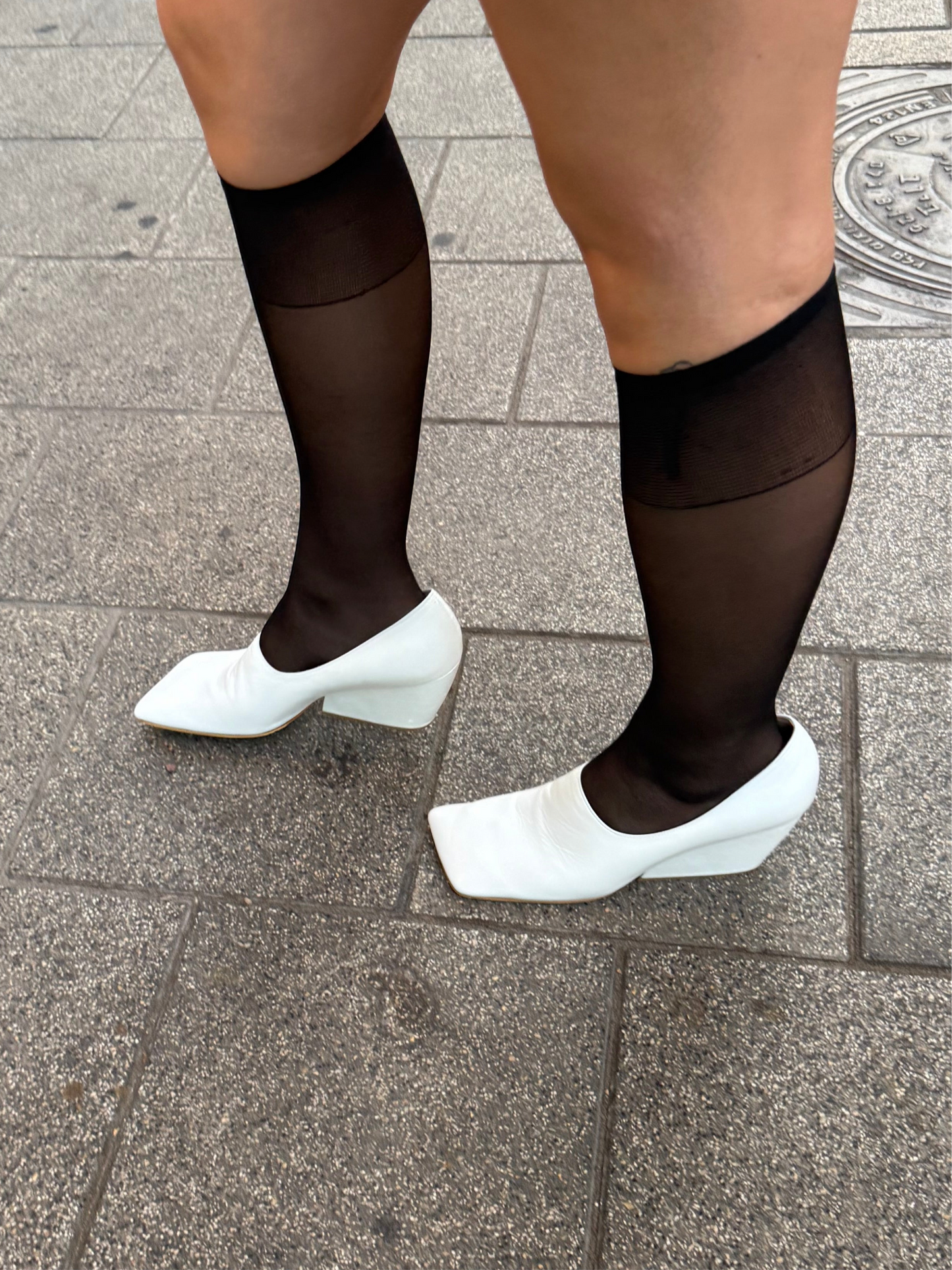 Pippichic White Leather Wedge Mules