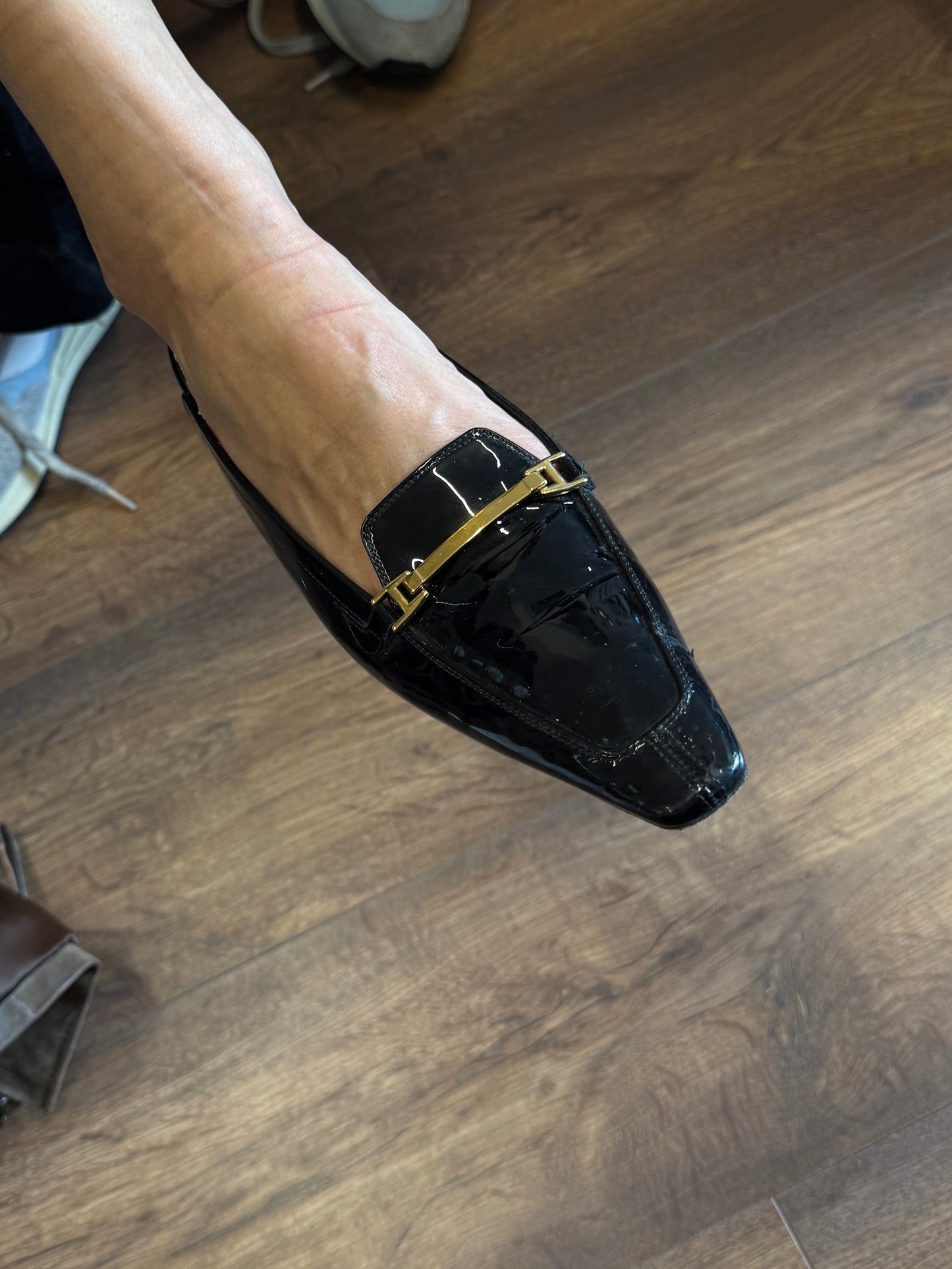 Saint Laurent Paris Patent Horsebit Loafers 37.5 EU