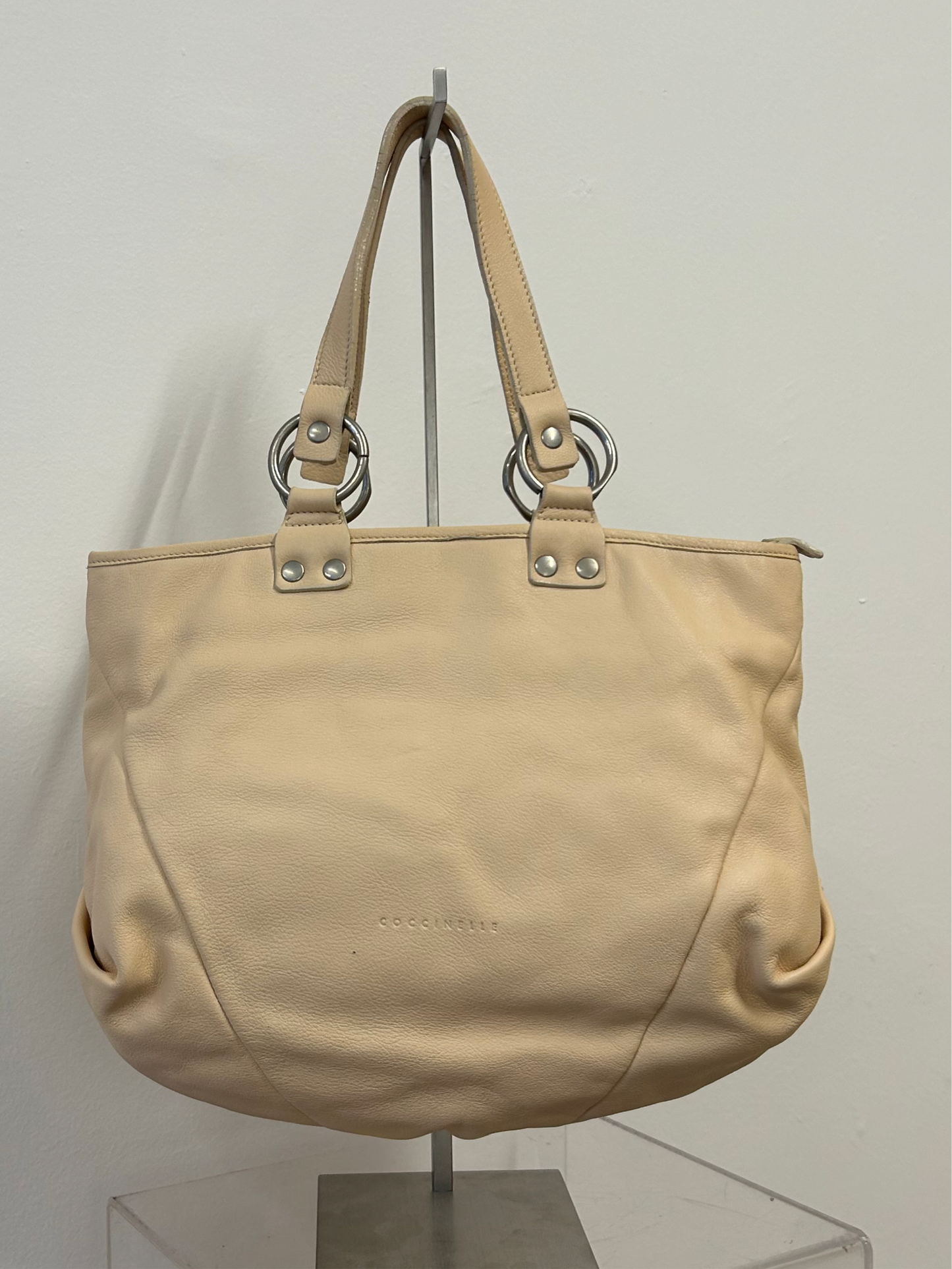 Coccinelle cream leather tote