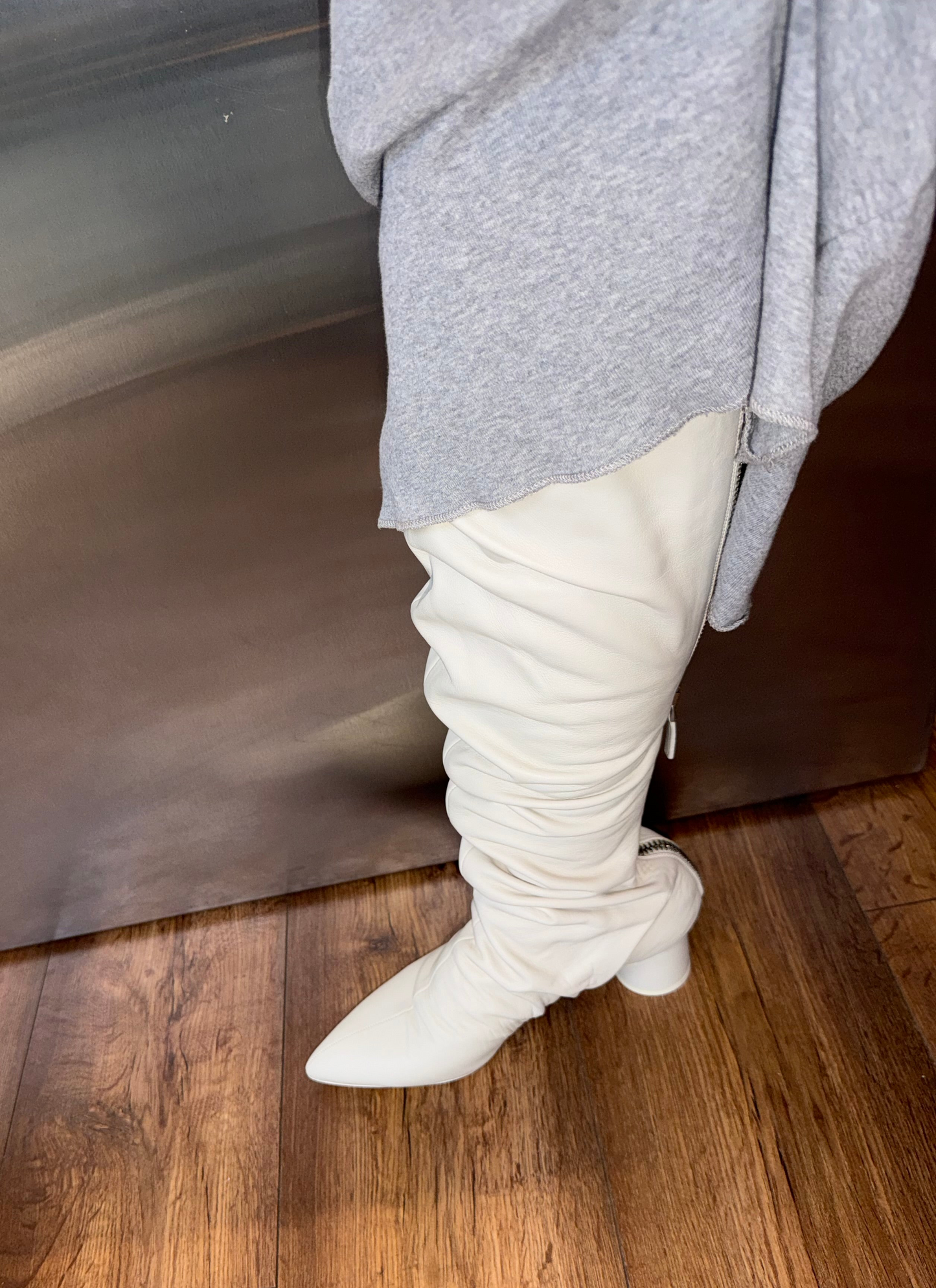 Jil Sander - tall slouch leather boots 37.5