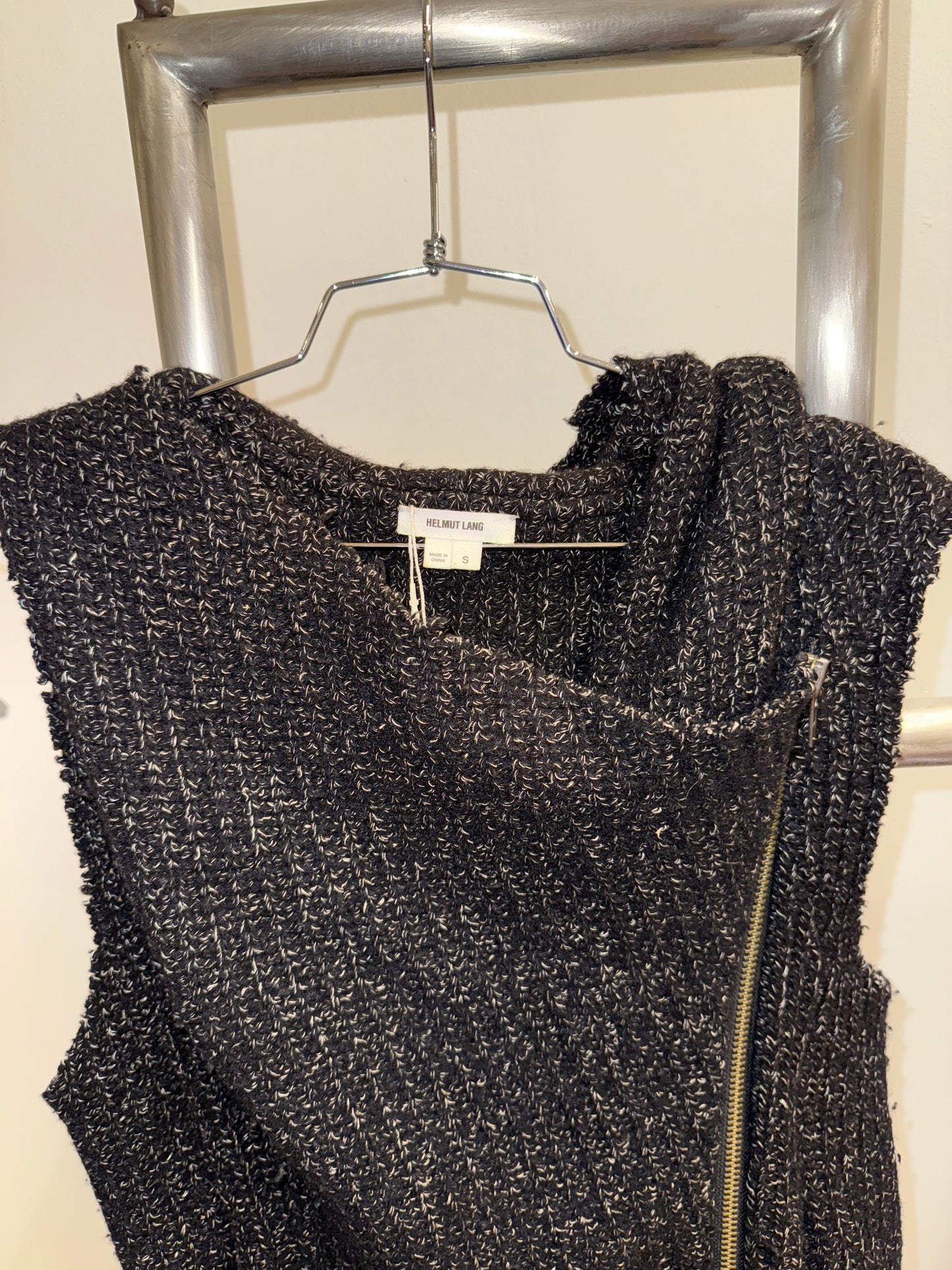 Helmut Lang textured bouclé zip-front vest