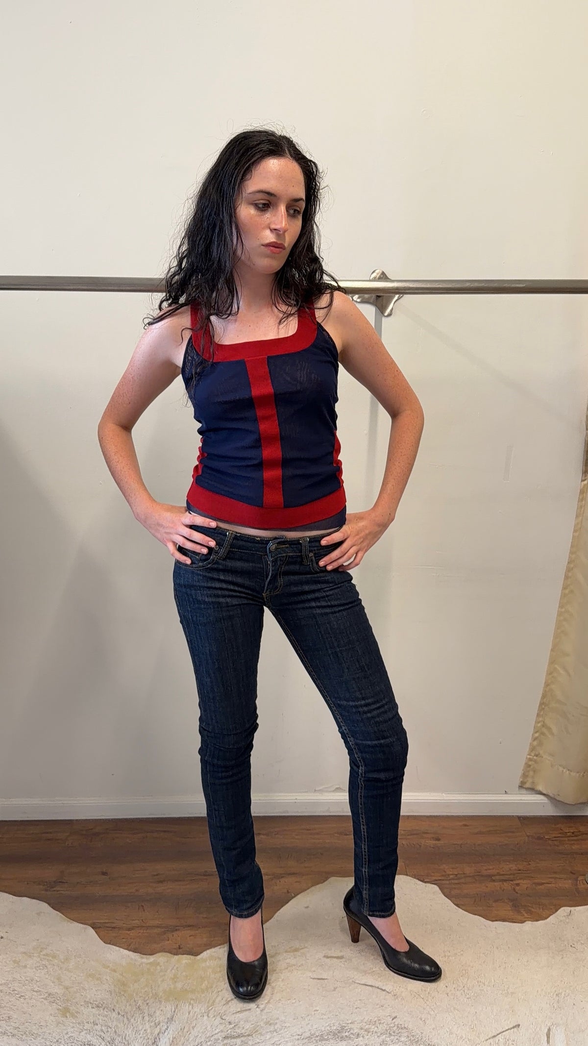 Jean Paul Gaultier Soleil Sheer Colorblock Tank Top 2000s