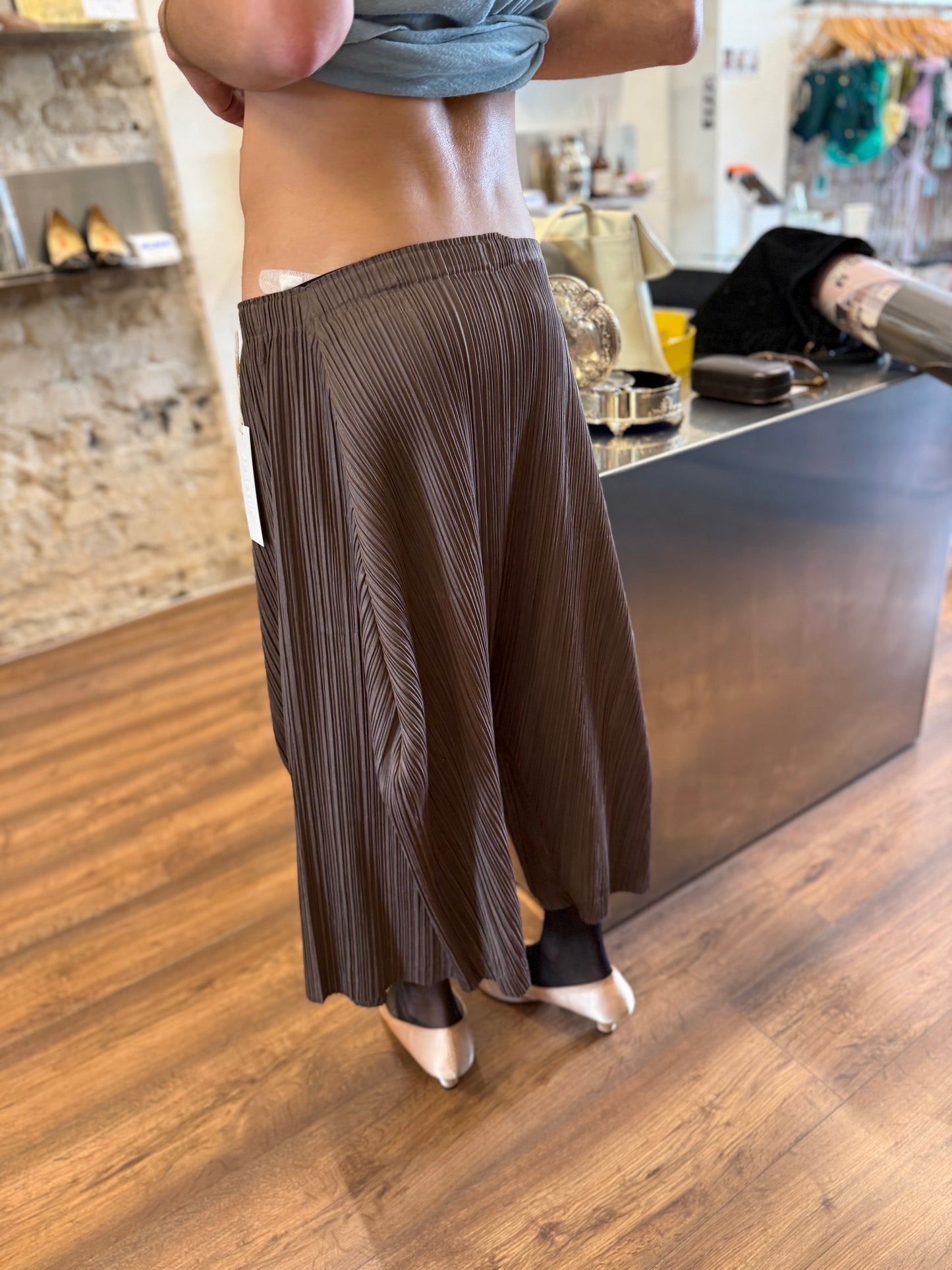Pleats Please Issey Miyake Sculptural Drop-Crotch Pants