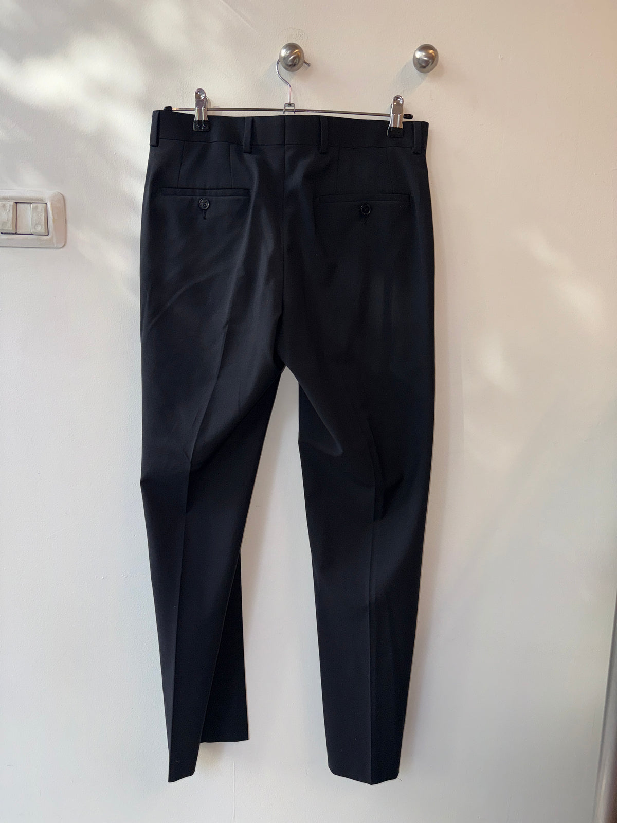Bar III Black Wool-Blend Tailored Trousers