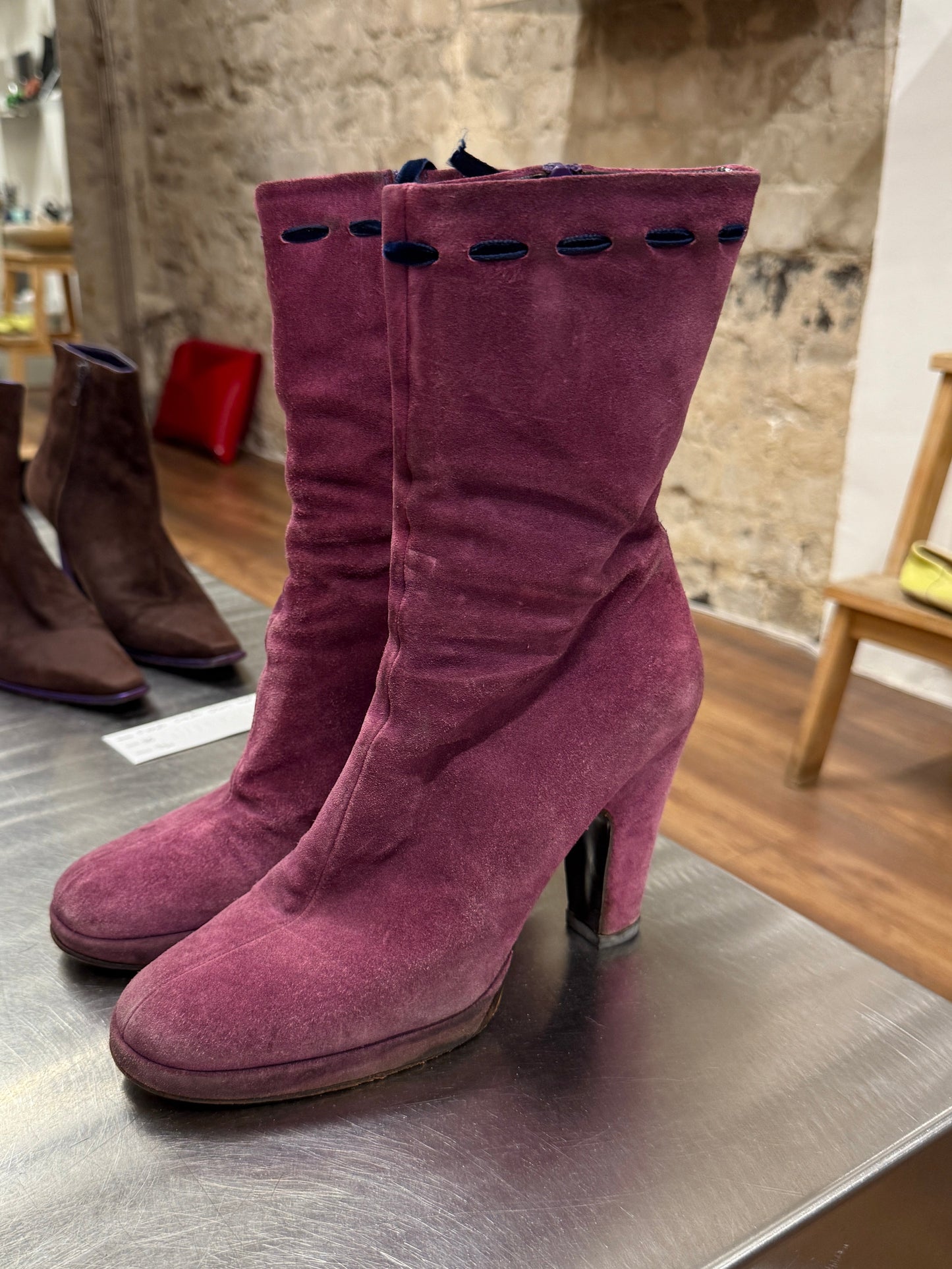 Miu Miu Suede Boots Mid 2000s