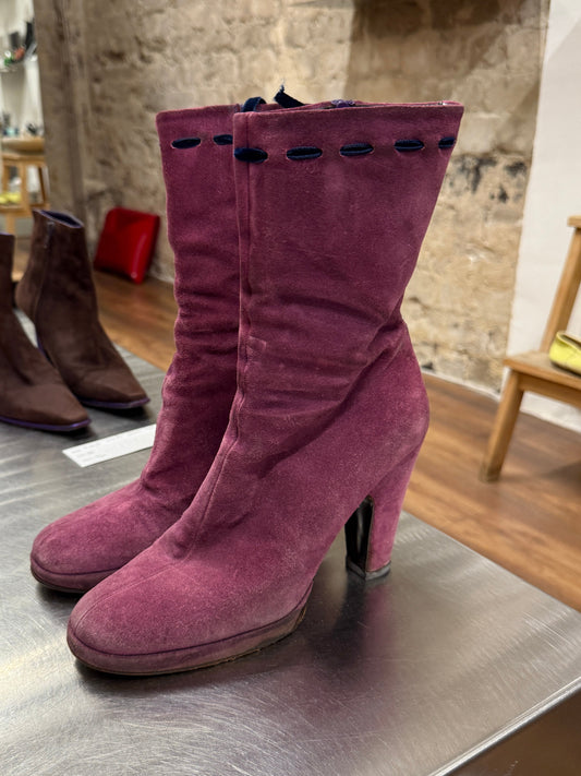 Miu Miu Suede Boots Mid 2000s