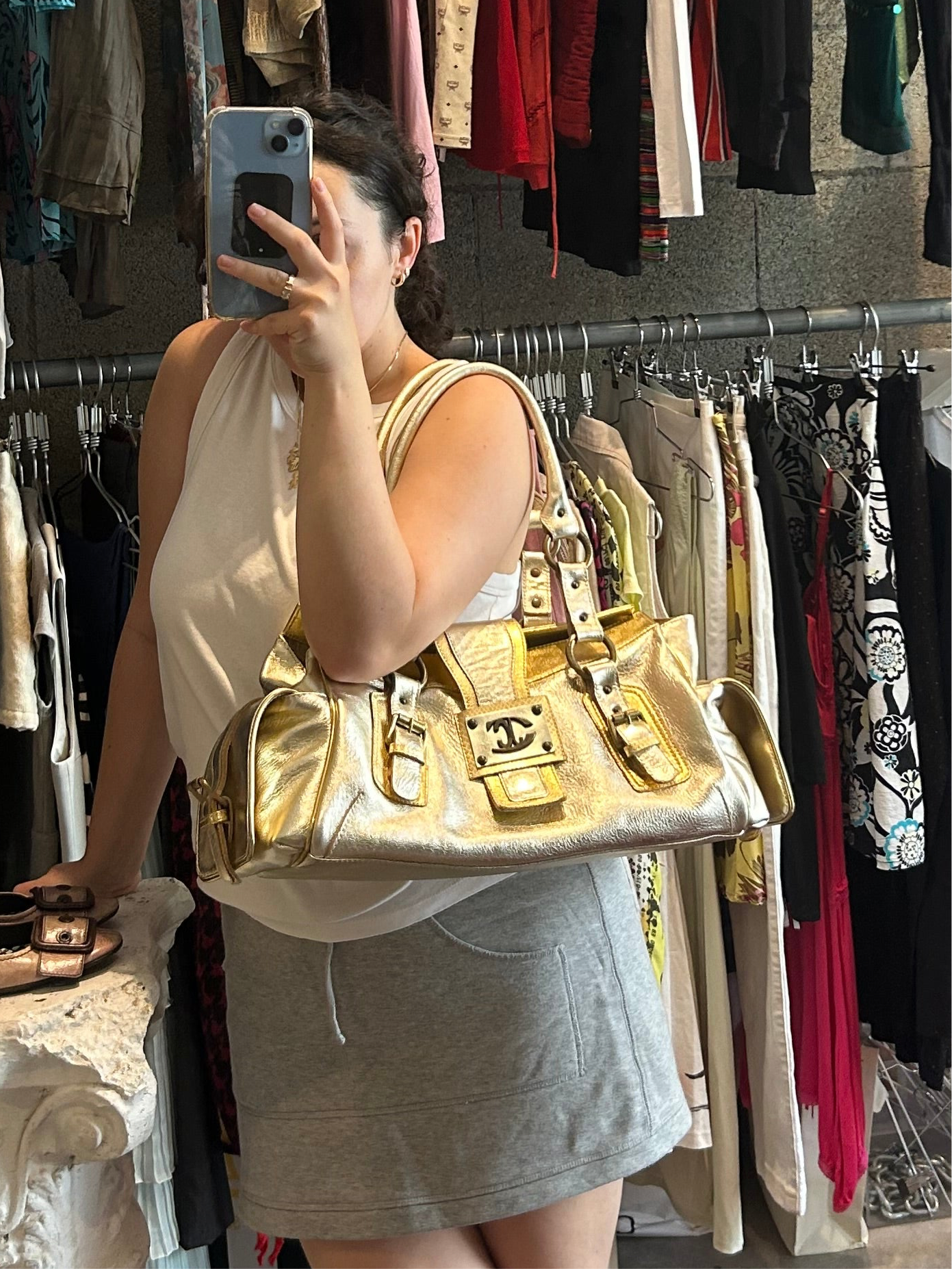 JUST CAVALLI 2000’s golden shoulder bag