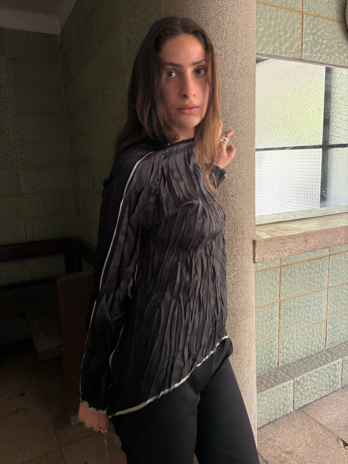 Issey Miyake A-POC Sheer Crinkle Top