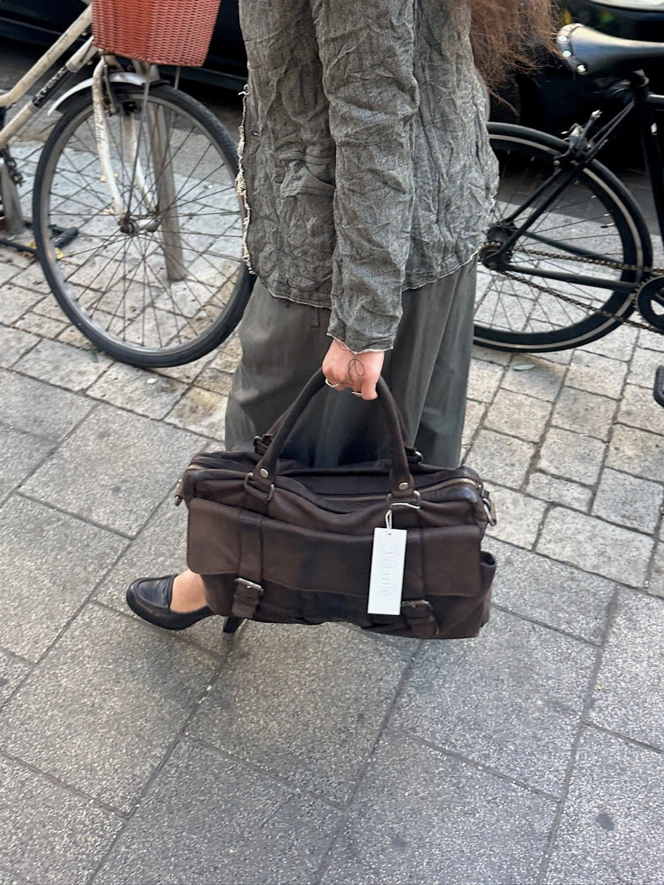 Max Moratti 2000s brown leather satchel