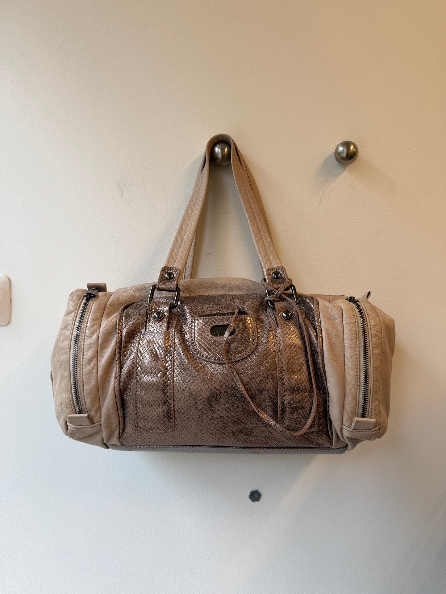 See By Chloé Python Panel Leather Bag c. 2008-2012