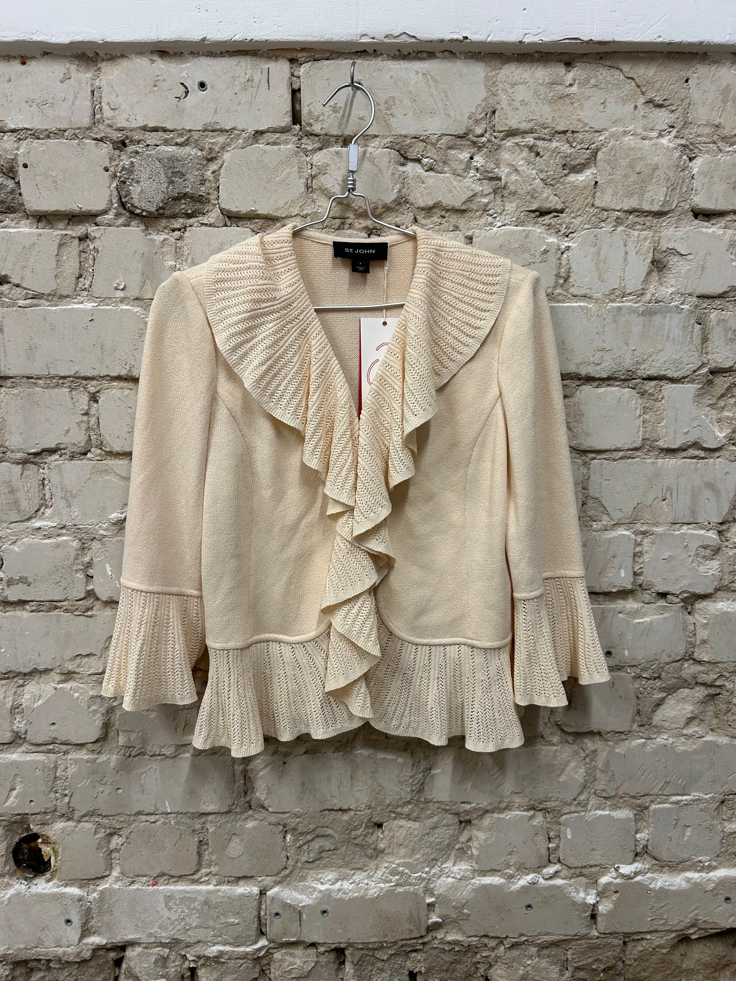 St. John ruffled knit cardigan