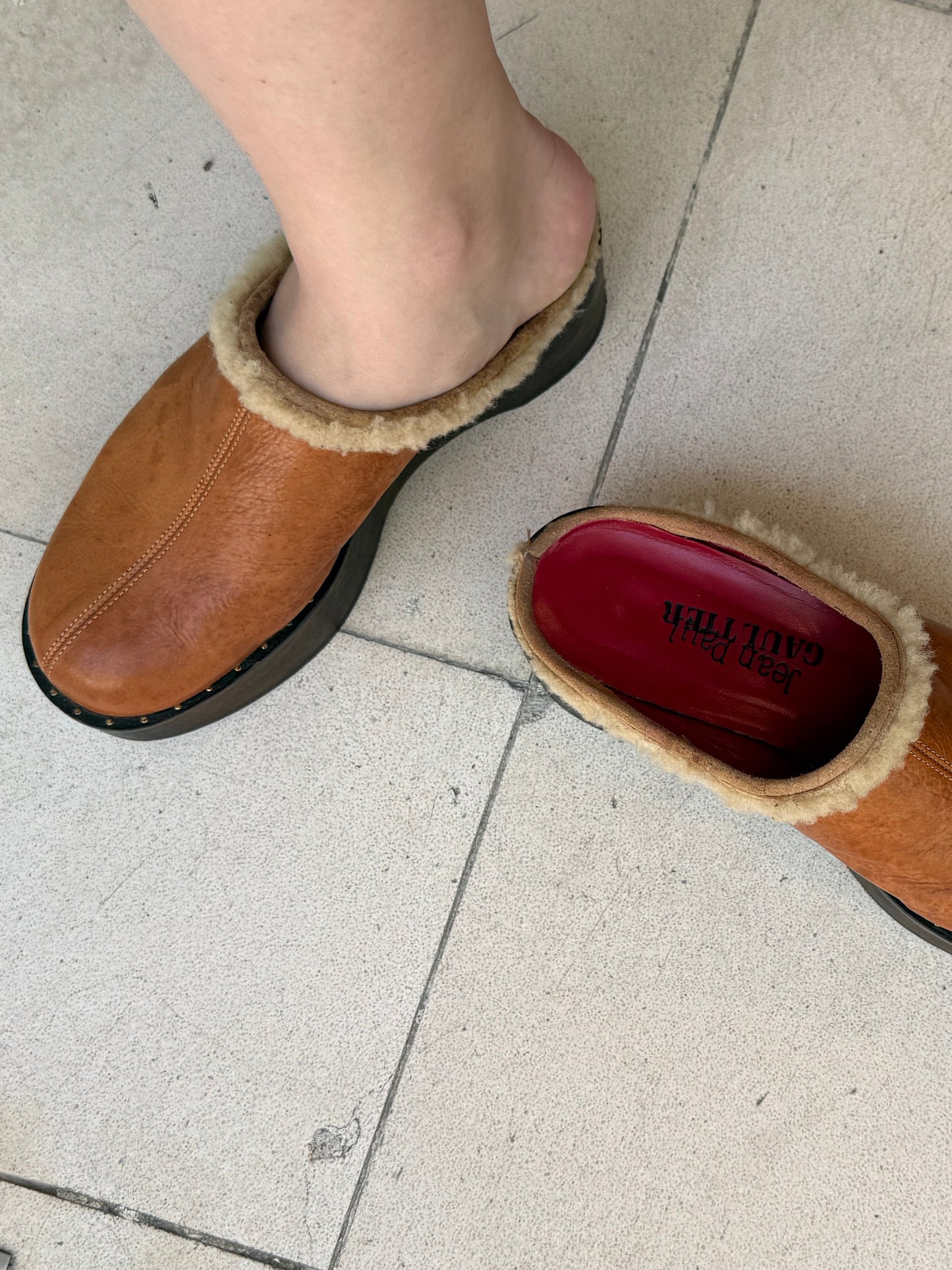 Jean Paul Gaultier Shearling Platform Mules c. 1998–2003