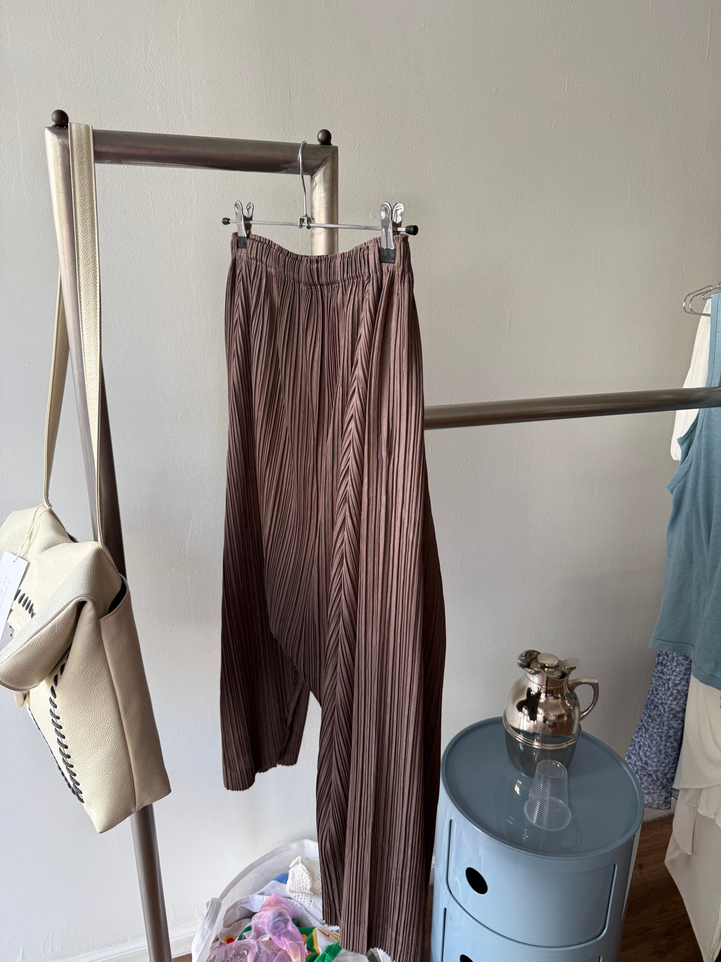 Pleats Please Issey Miyake Sculptural Drop-Crotch Pants