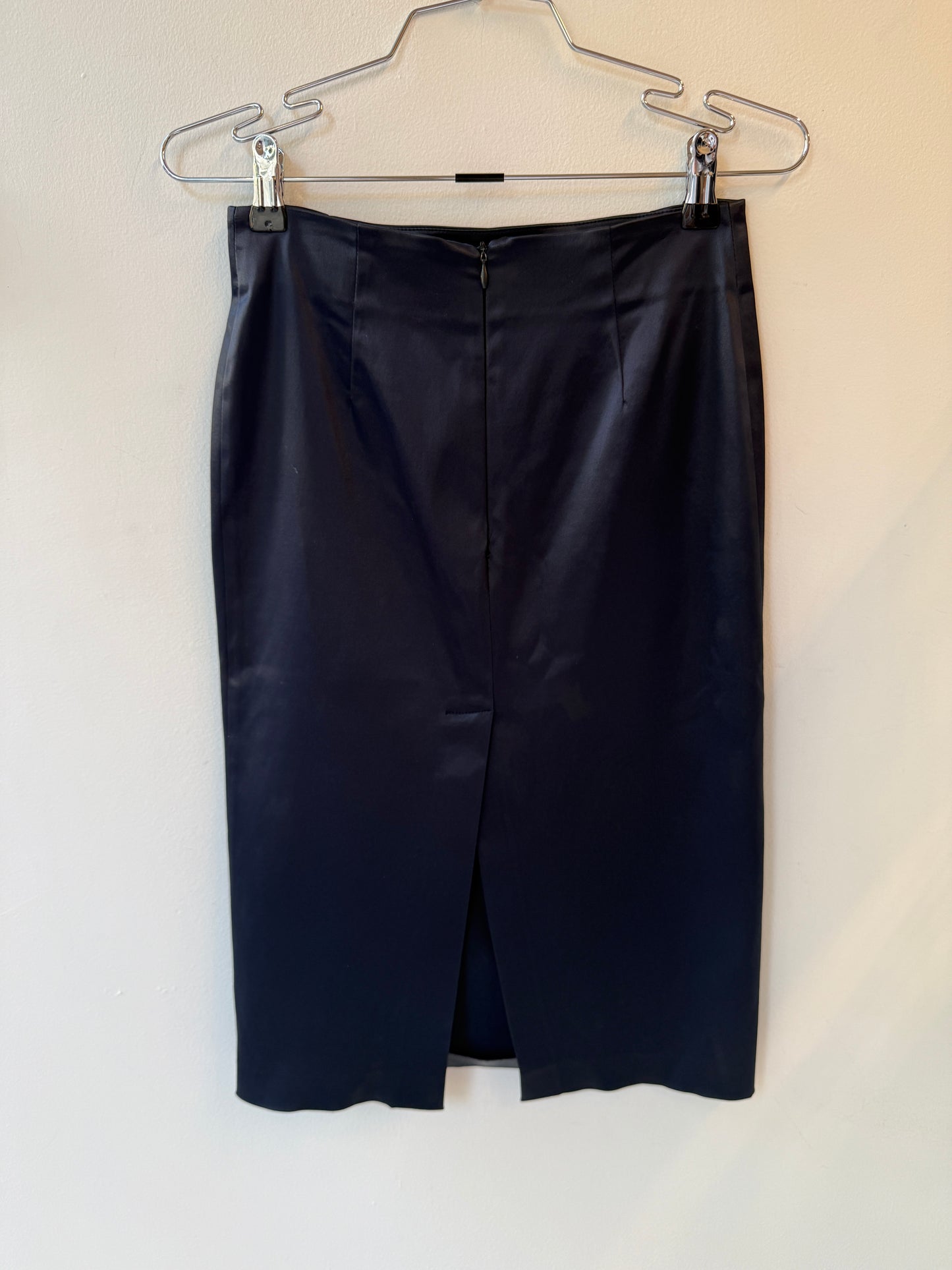 Lorella Braglia Navy Satin Bustier & Pencil Skirt Set