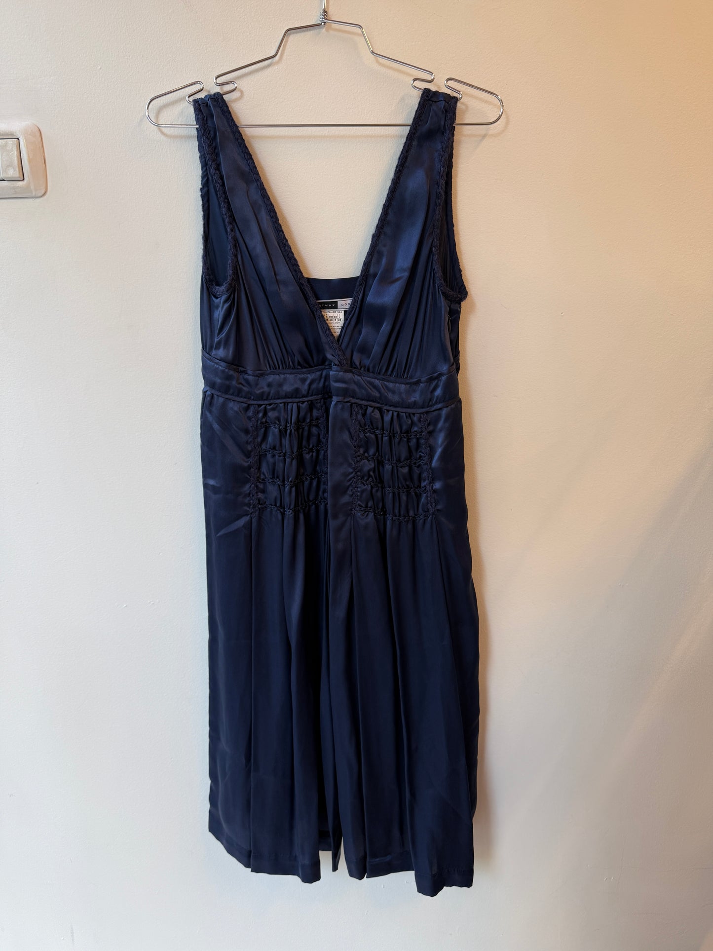 Sportmax Code Max Mara 100% Silk Navy Dress