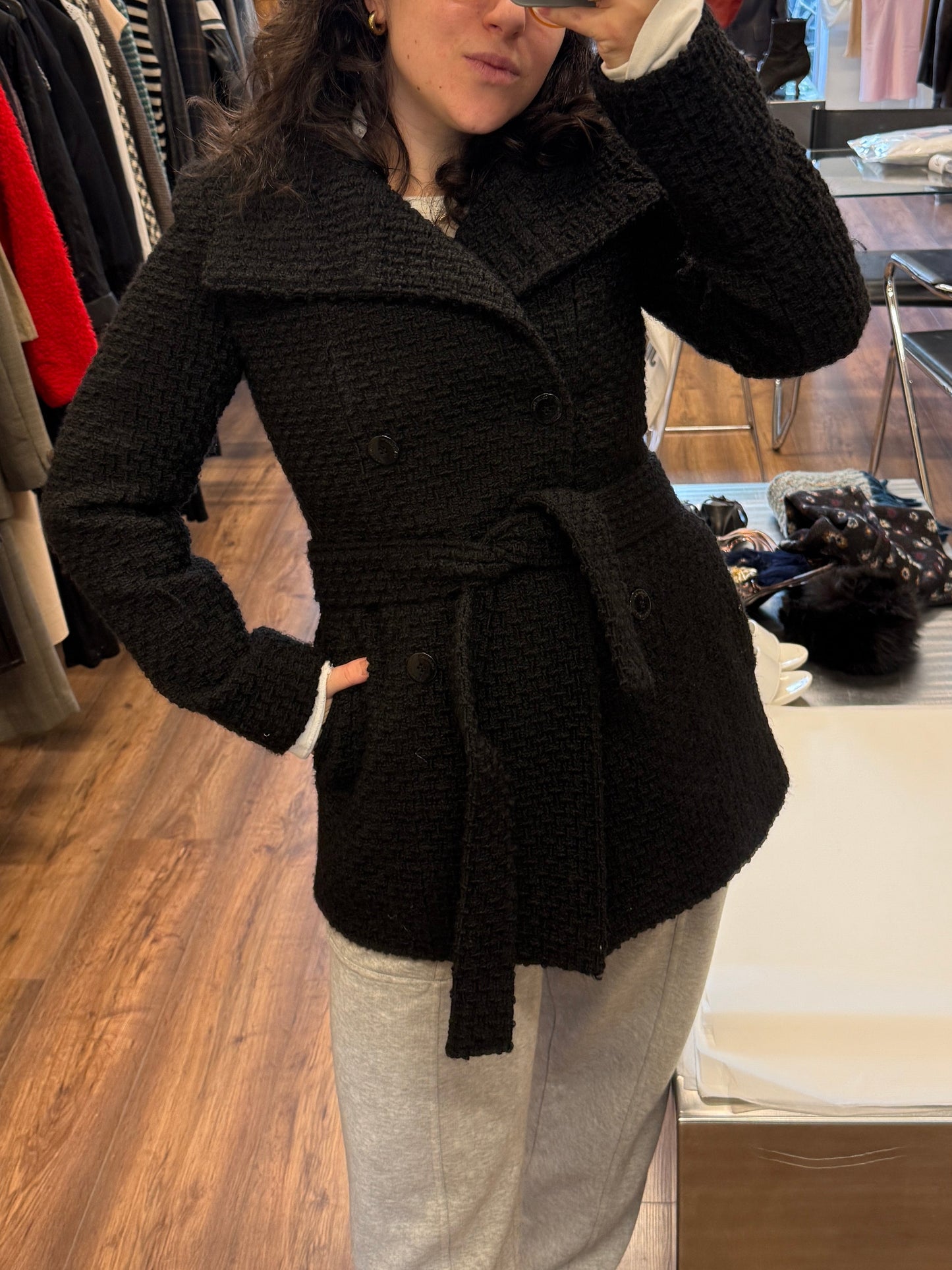 Calvin Klein textured wool-blend coat jacket