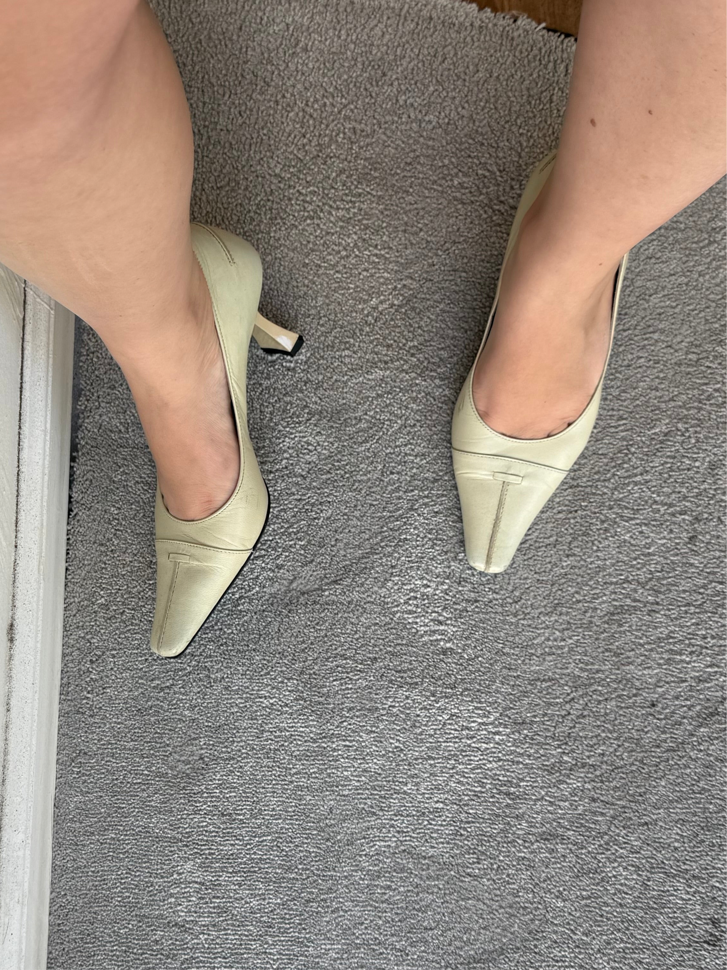 Moschino Cream Leather Heels 36.5