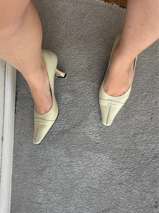 Moschino Cream Leather Heels 36.5