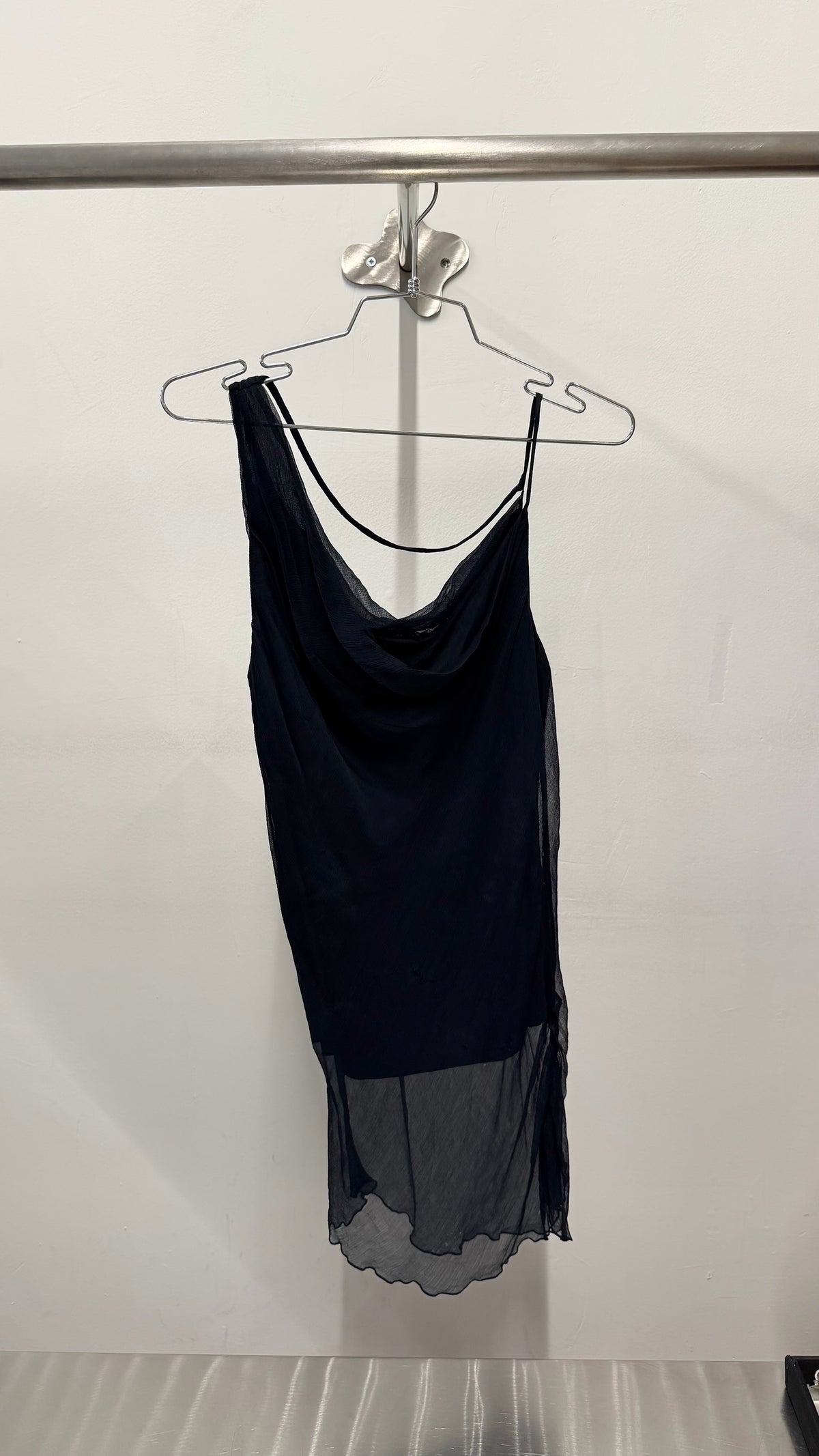 Vintage Agnes Flo Asymmetric Sheer Silk Top