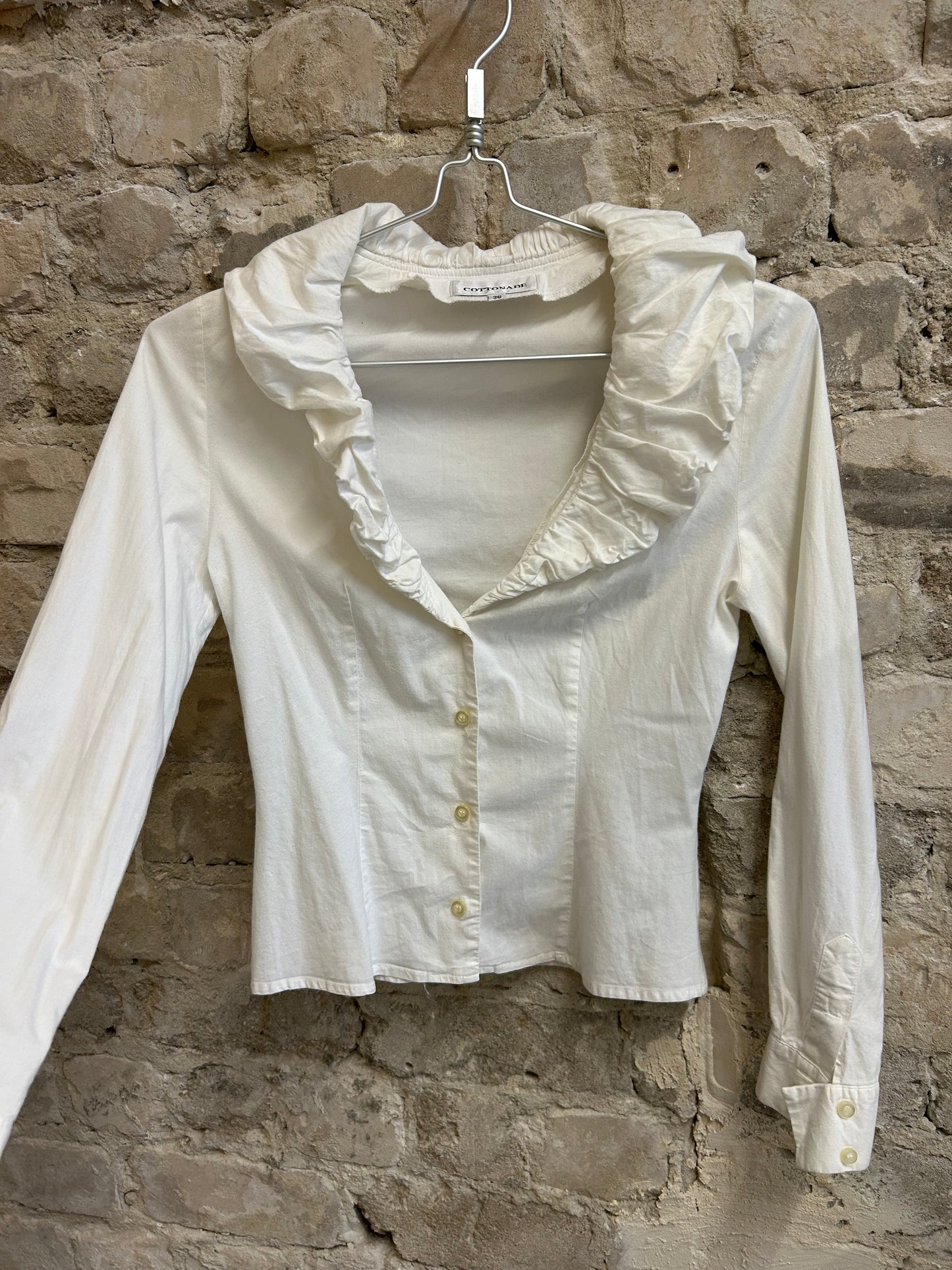 Vintage cotton ruffle blouse