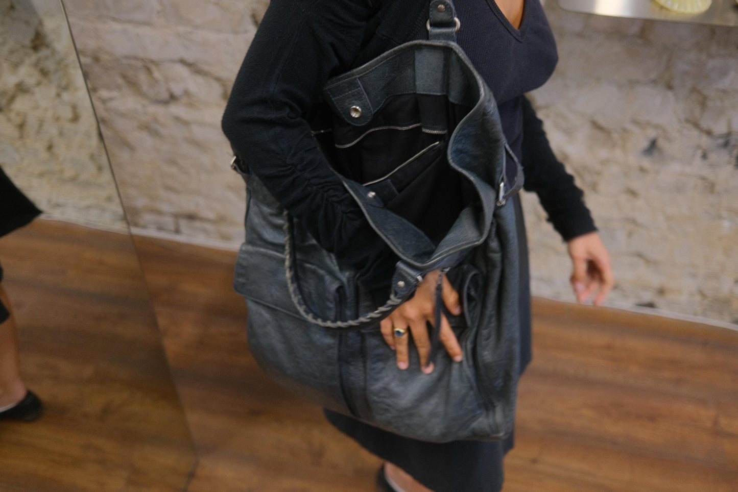 Balenciaga Motocross Cargo Tote Charcoal Grey
