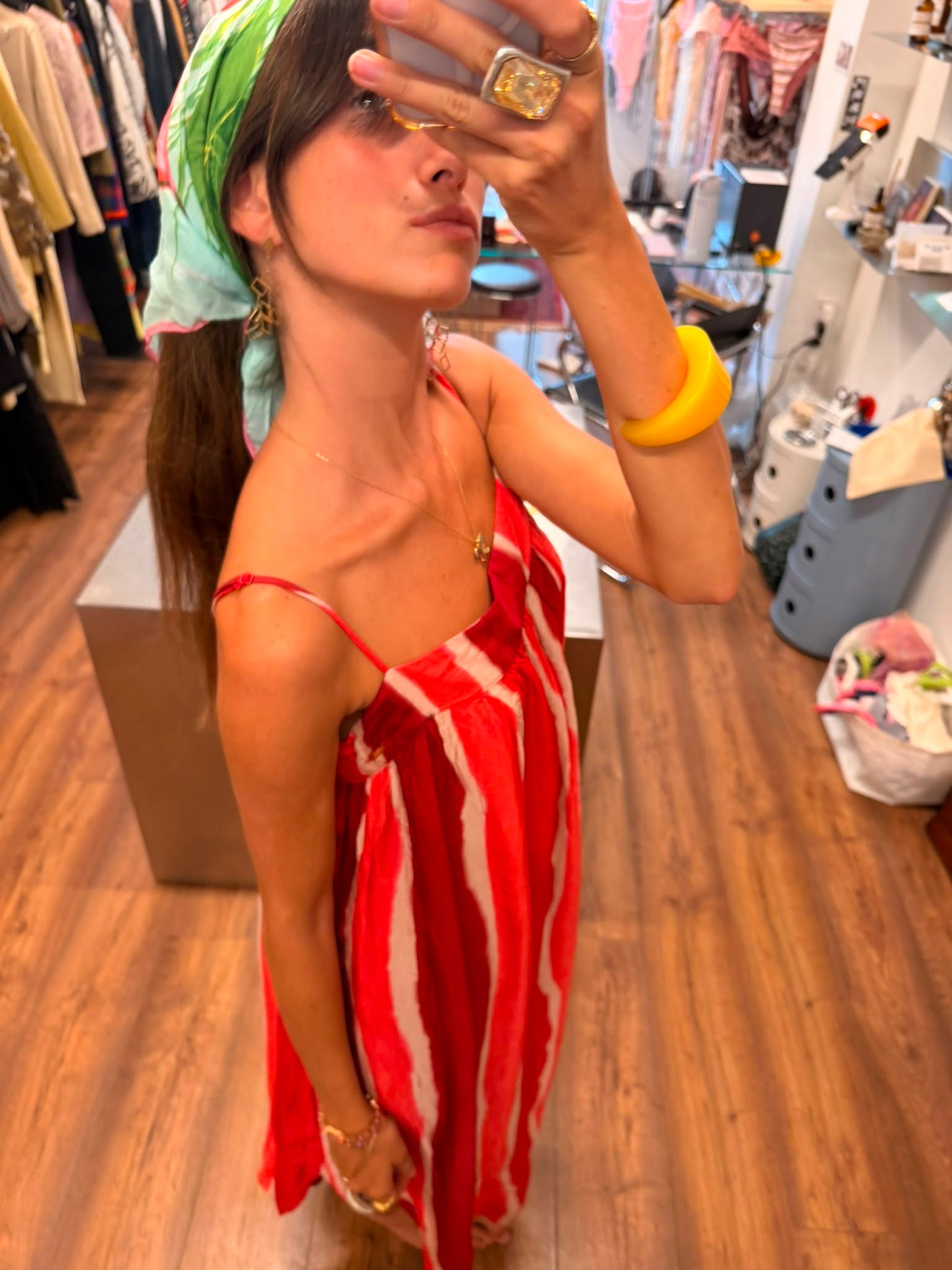 Armani Exchange Striped Draped Maxi Dress