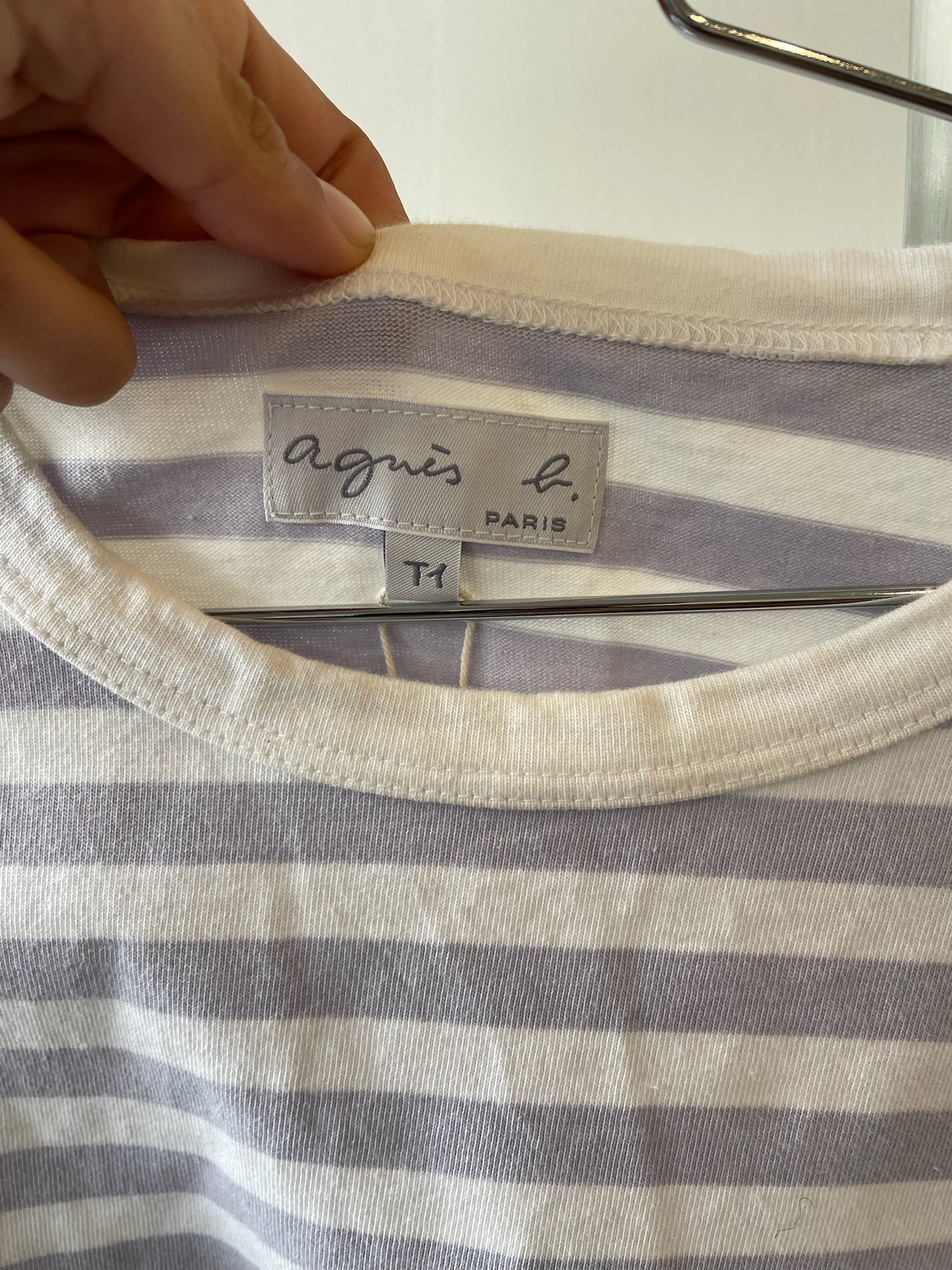 Agnes b. Paris Striped Long Sleeve T-Shirt