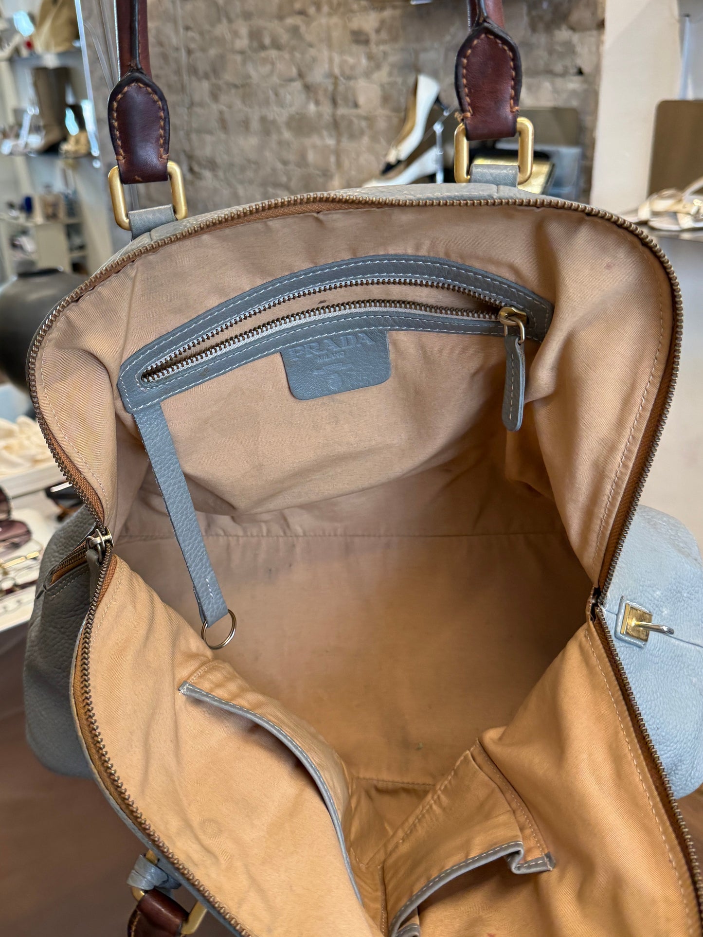 Prada Leather Bowling Bag c. 2000s