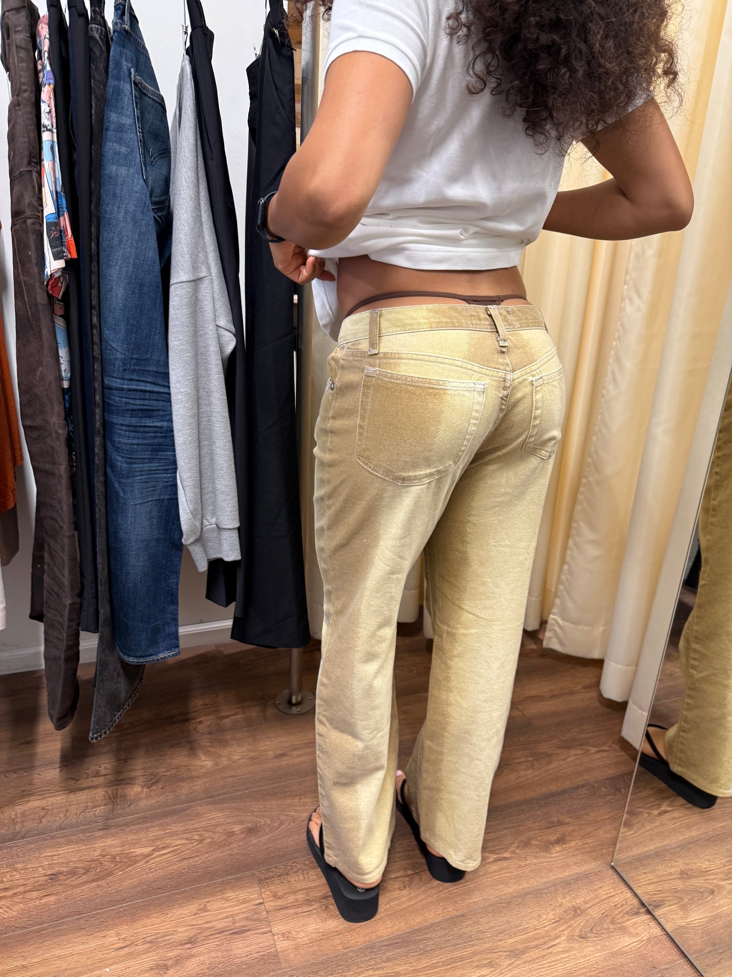 1990s Roberto Cavalli Bleached Denim Jeans