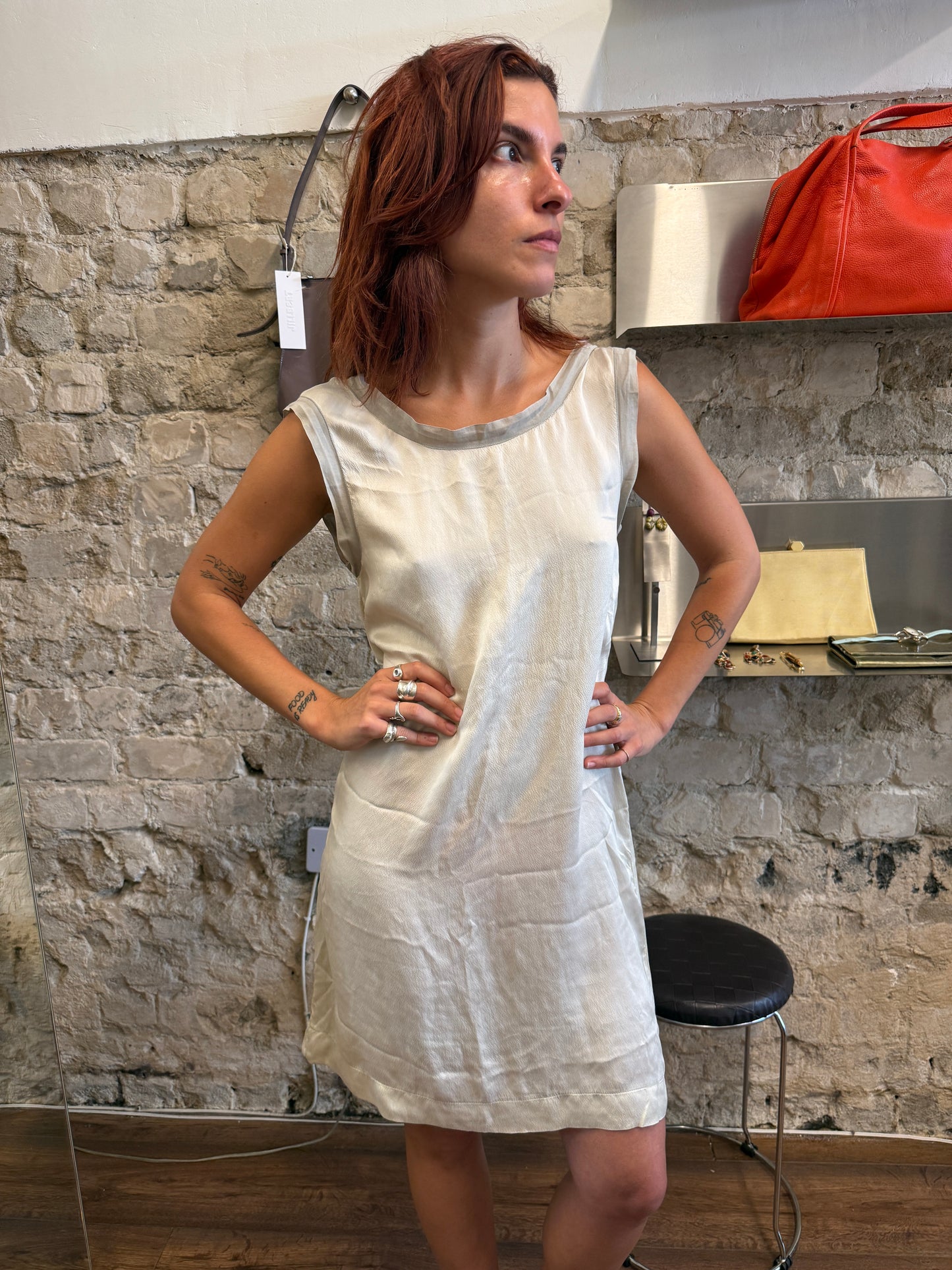 Vintage Silk Open Back Dress