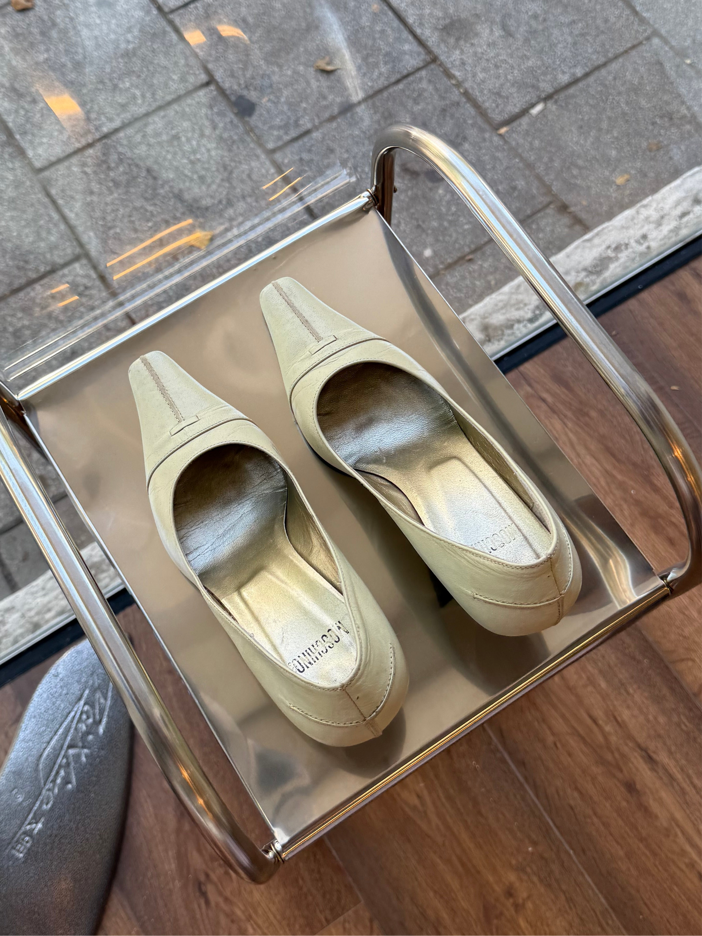 Moschino Cream Leather Heels 36.5