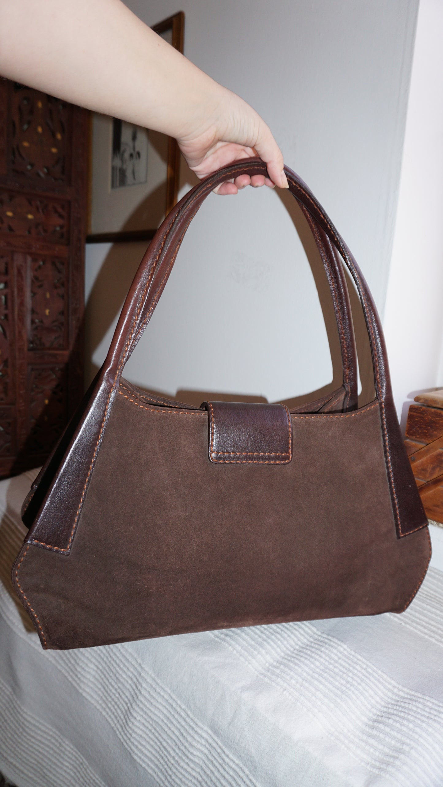 TOD’s suede brown large shoulder bag