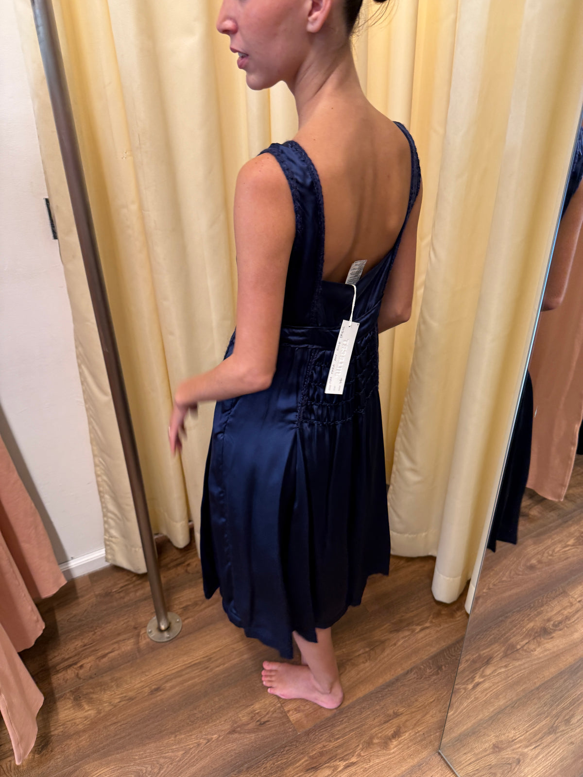 Sportmax Code Max Mara 100% Silk Navy Dress