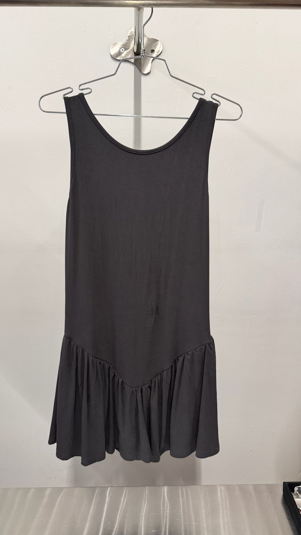 Cherry AKA Grey Drop-Waist Mini Romper