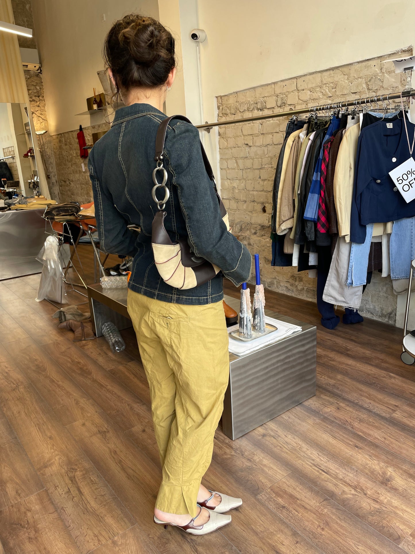 Giorgio Sculptural Suede & Leather Shoulder Bag