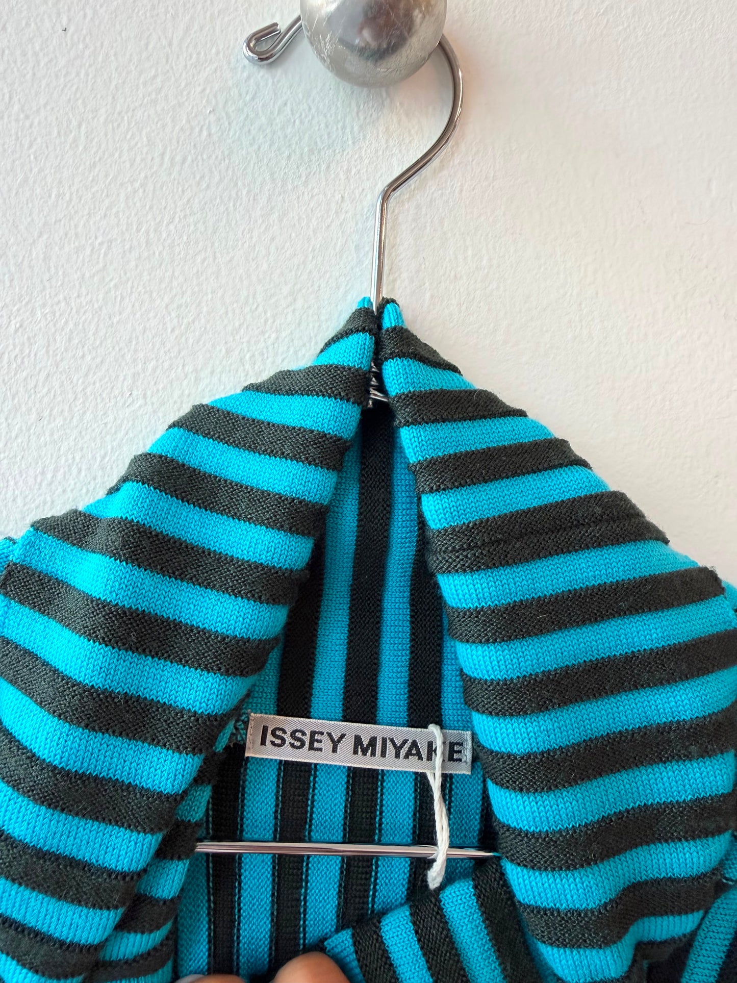 Issey Miyake Striped Ribbed Wool Turtleneck, AW2003