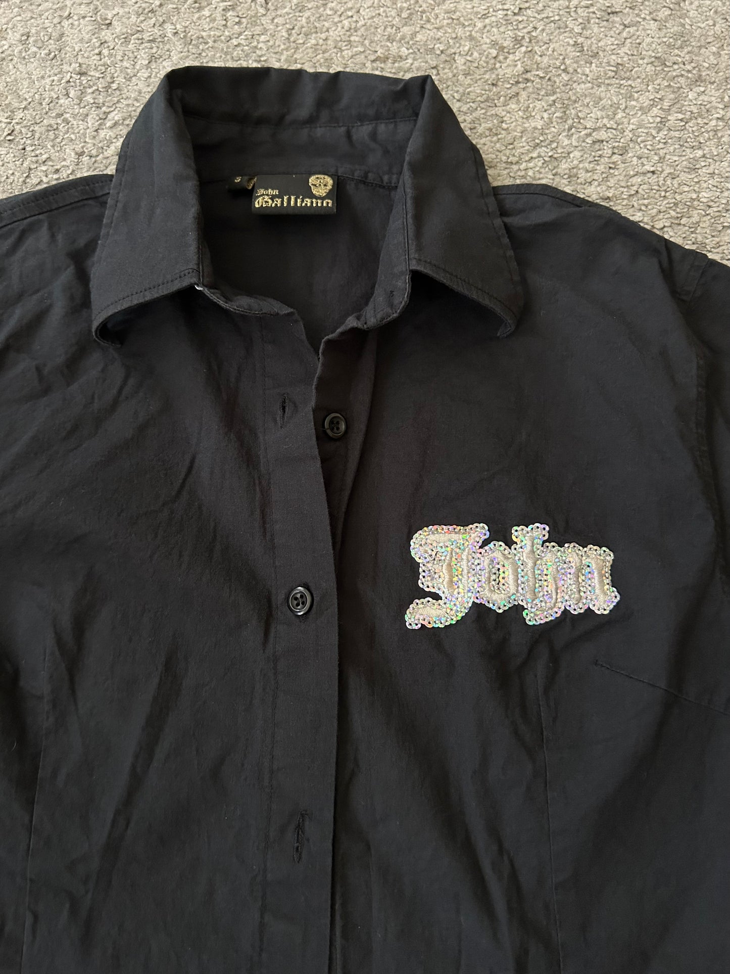 JOHN GALLIANO embroidered logo shirt