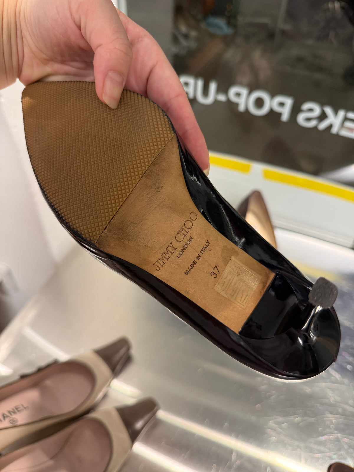 Jimmy Choo Patent Leather Strappy Pointed Pumps 37 EU