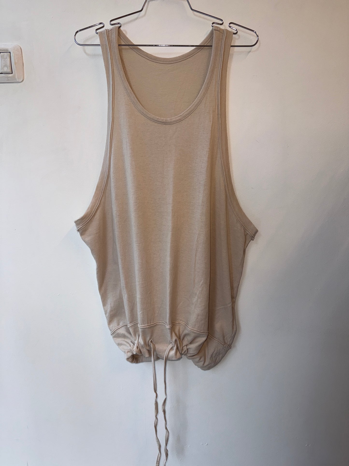 Y’s Yohji Yamamoto Cotton Wool Drawstring Tunic Dress