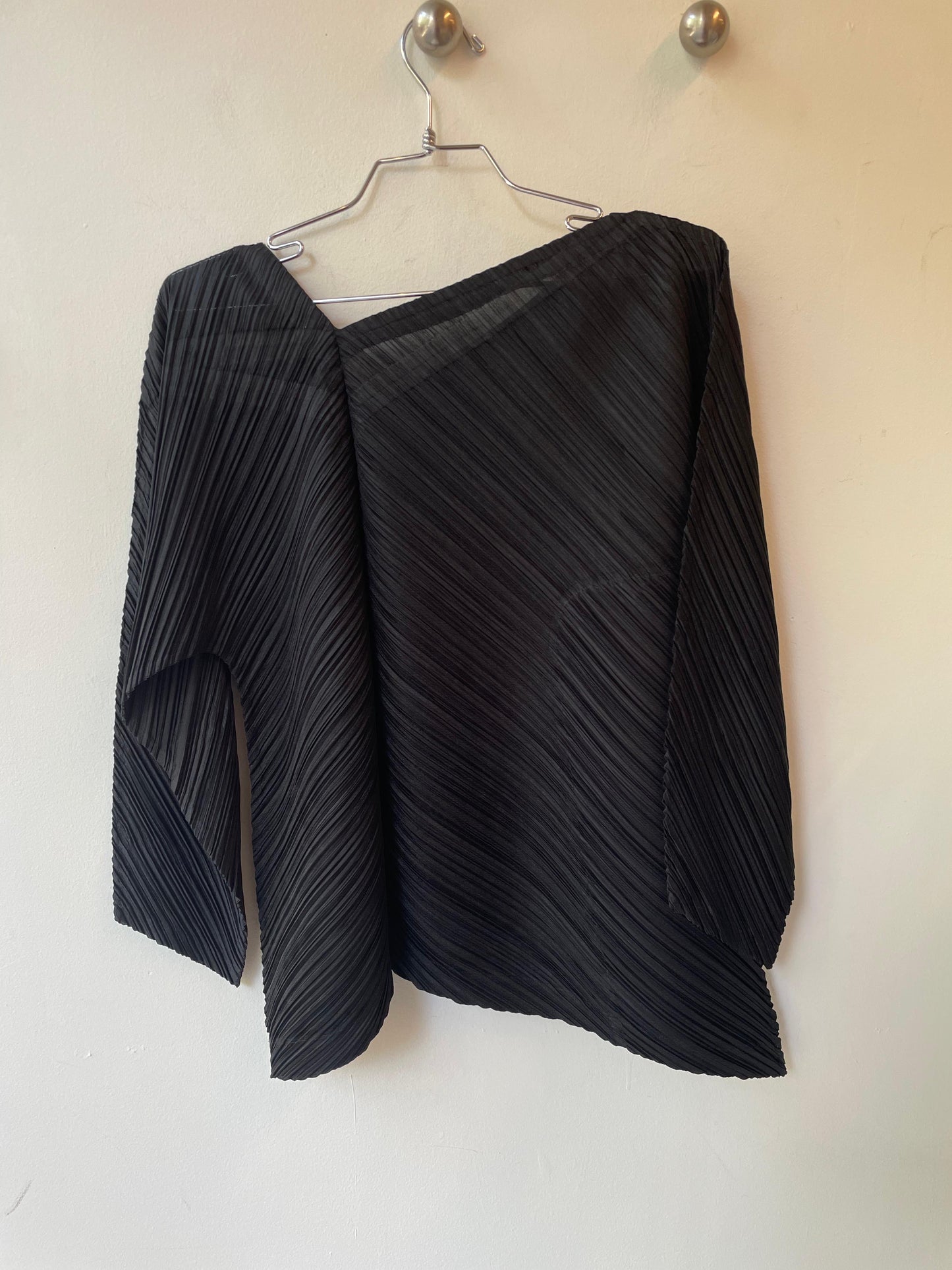 Pleats Please Issey Miyake Asymmetrical Pleated Top