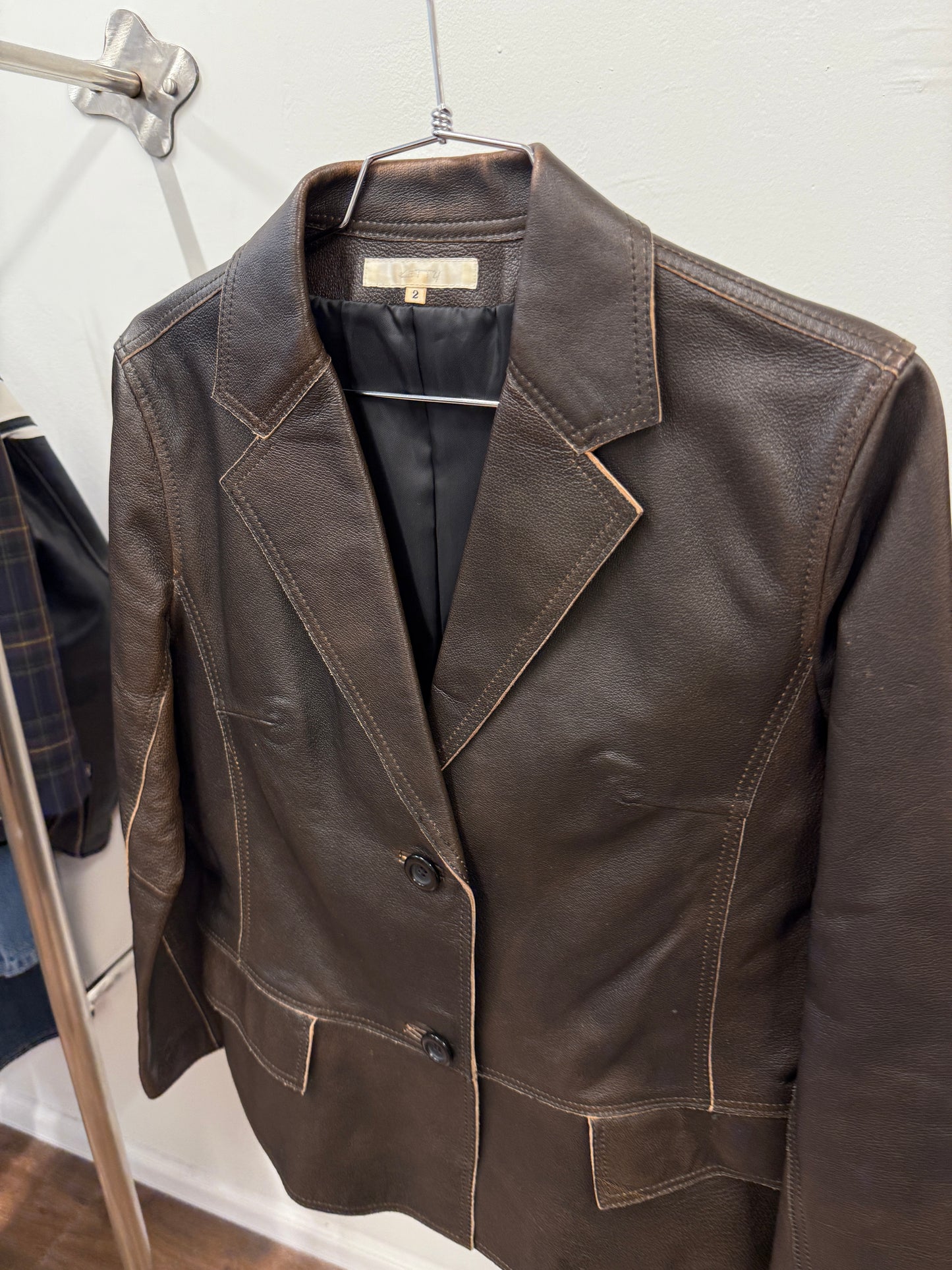 KETTY pigskin leather tailored jacket