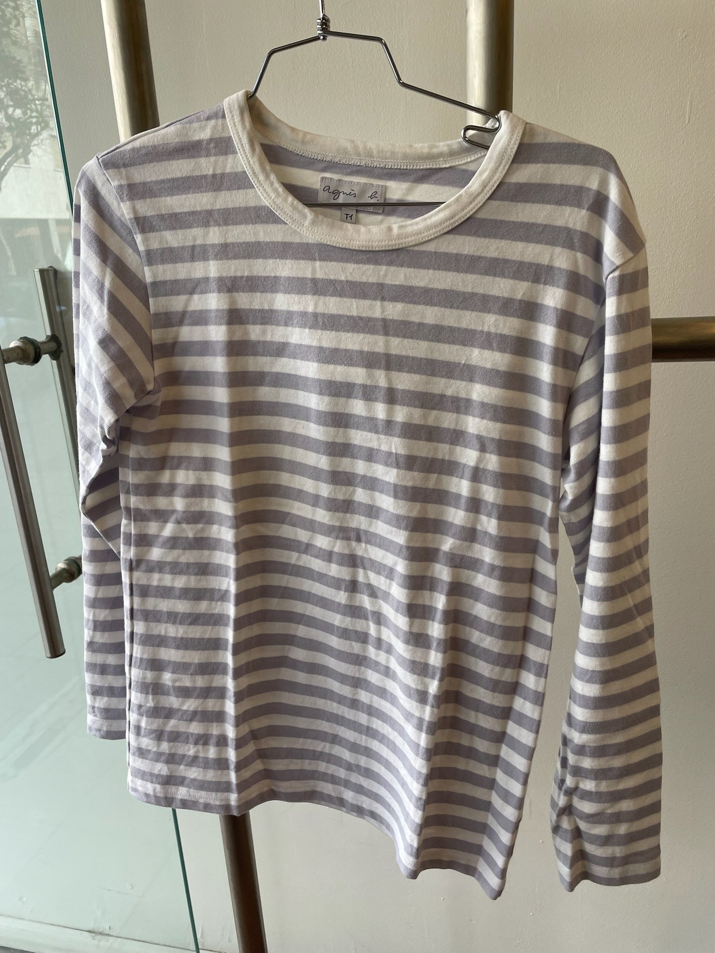 Agnes b. Paris Striped Long Sleeve T-Shirt